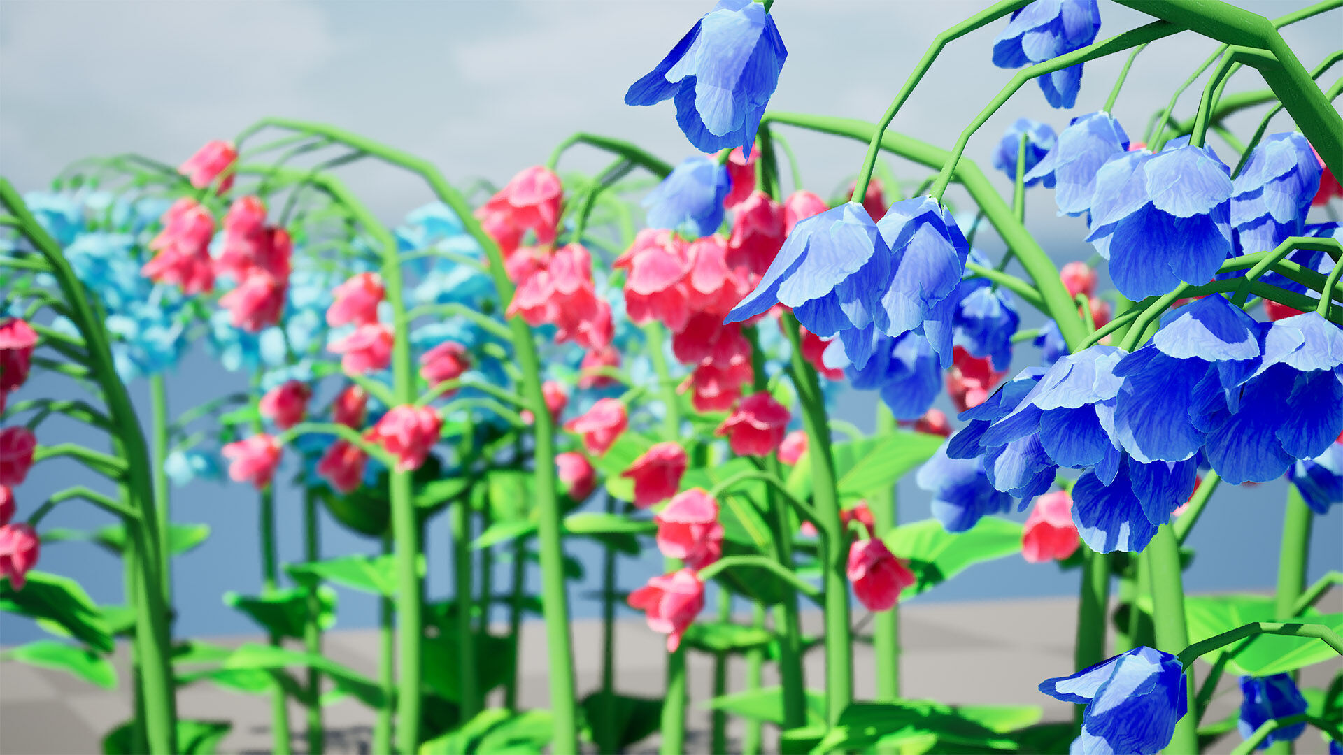 Australian Bluebell Flowers Low-poly 3D model_8