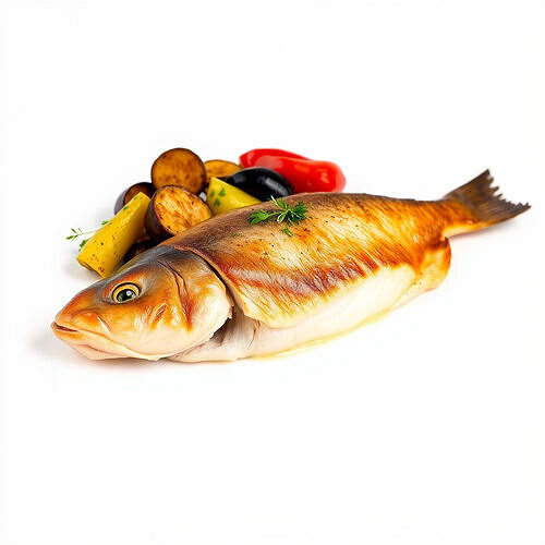 Baked Halibut with Vegetables 3D model pack Low-poly 3D model 4