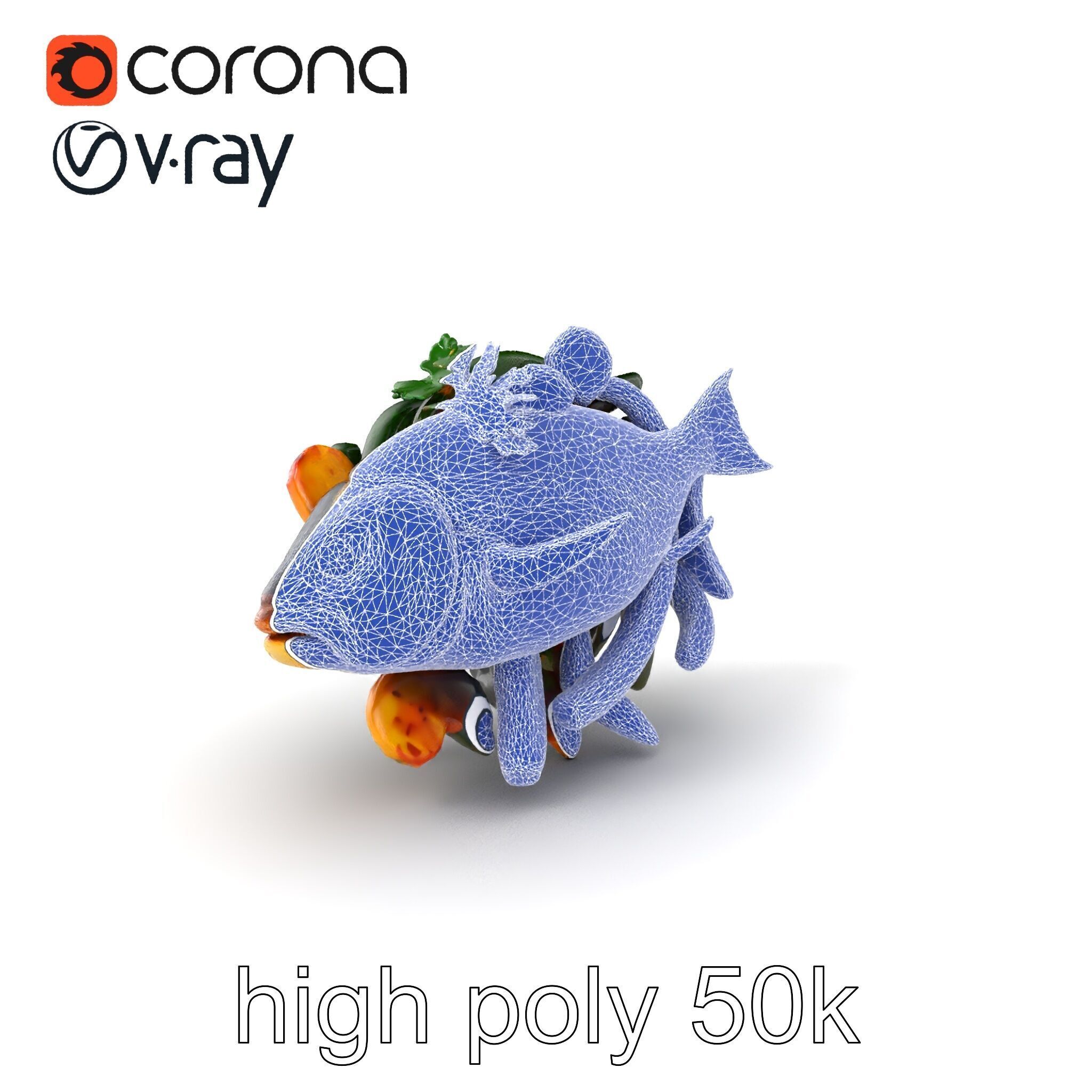 Roasted Barramundi with Vegetables Model Pack Low-poly 3D model_10