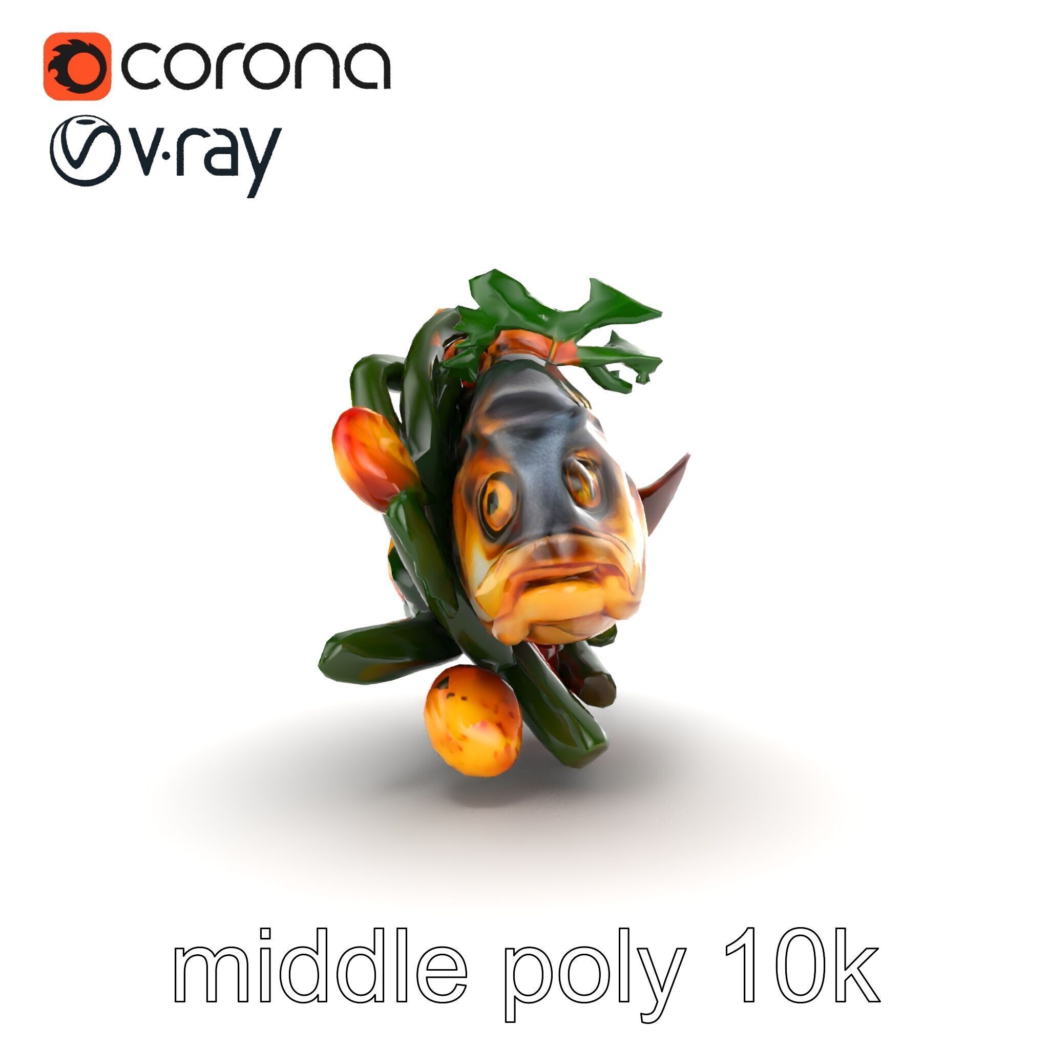 Roasted Barramundi with Vegetables Model Pack Low-poly 3D model_17