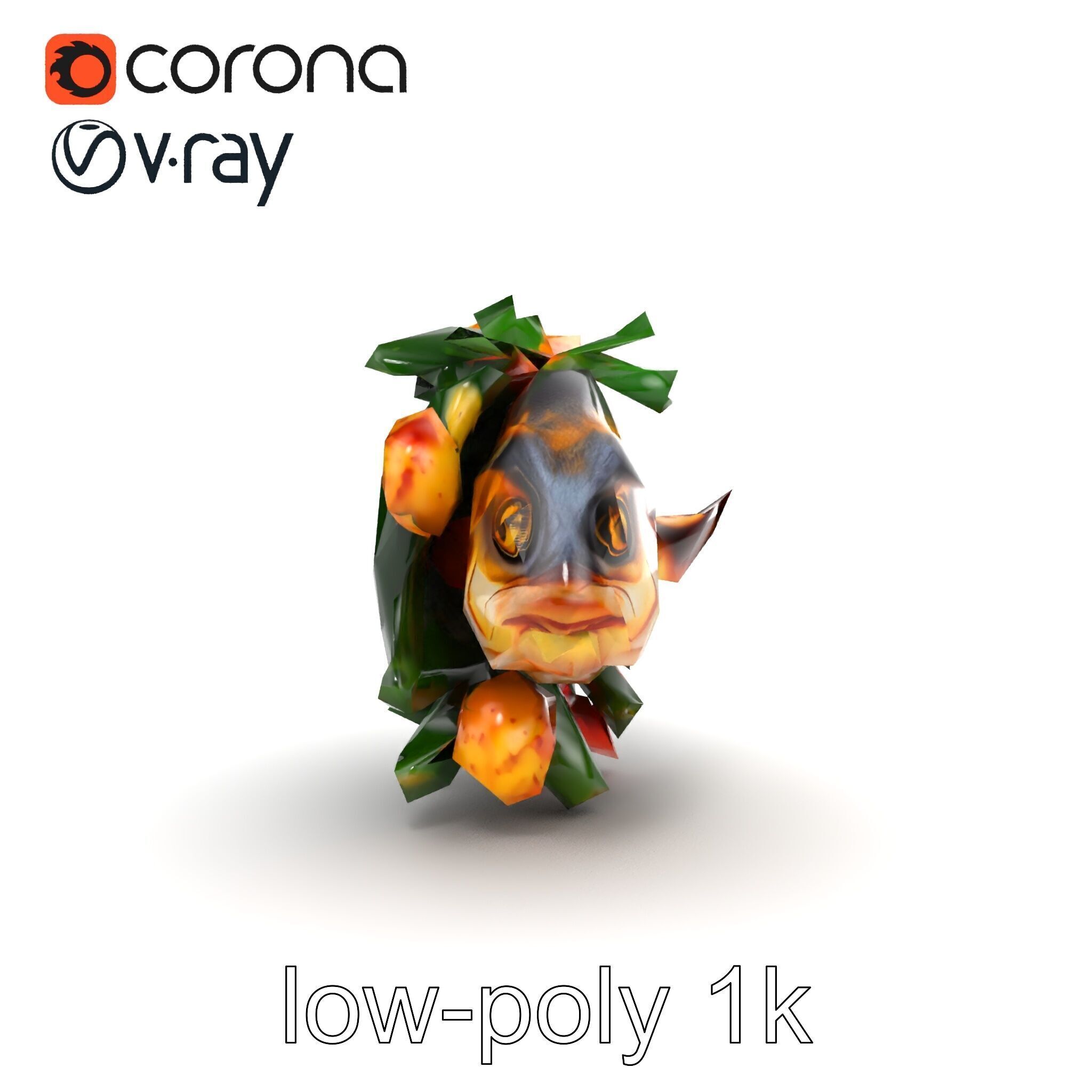 Roasted Barramundi with Vegetables Model Pack Low-poly 3D model_21