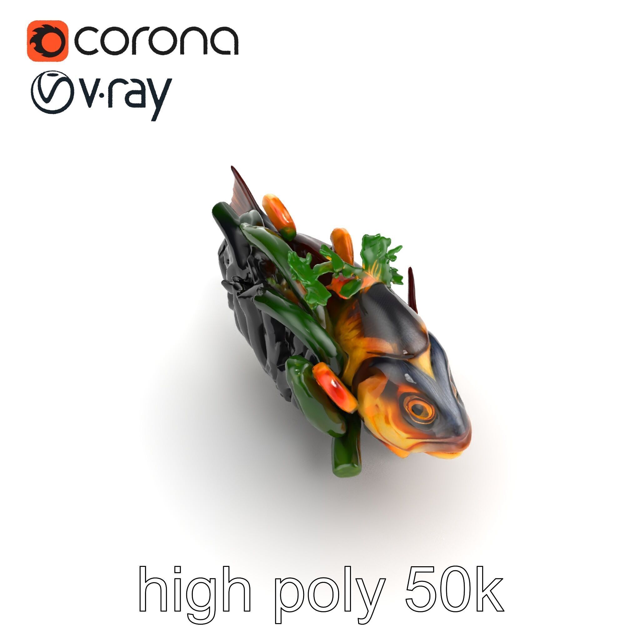 Roasted Barramundi with Vegetables Model Pack Low-poly 3D model_18