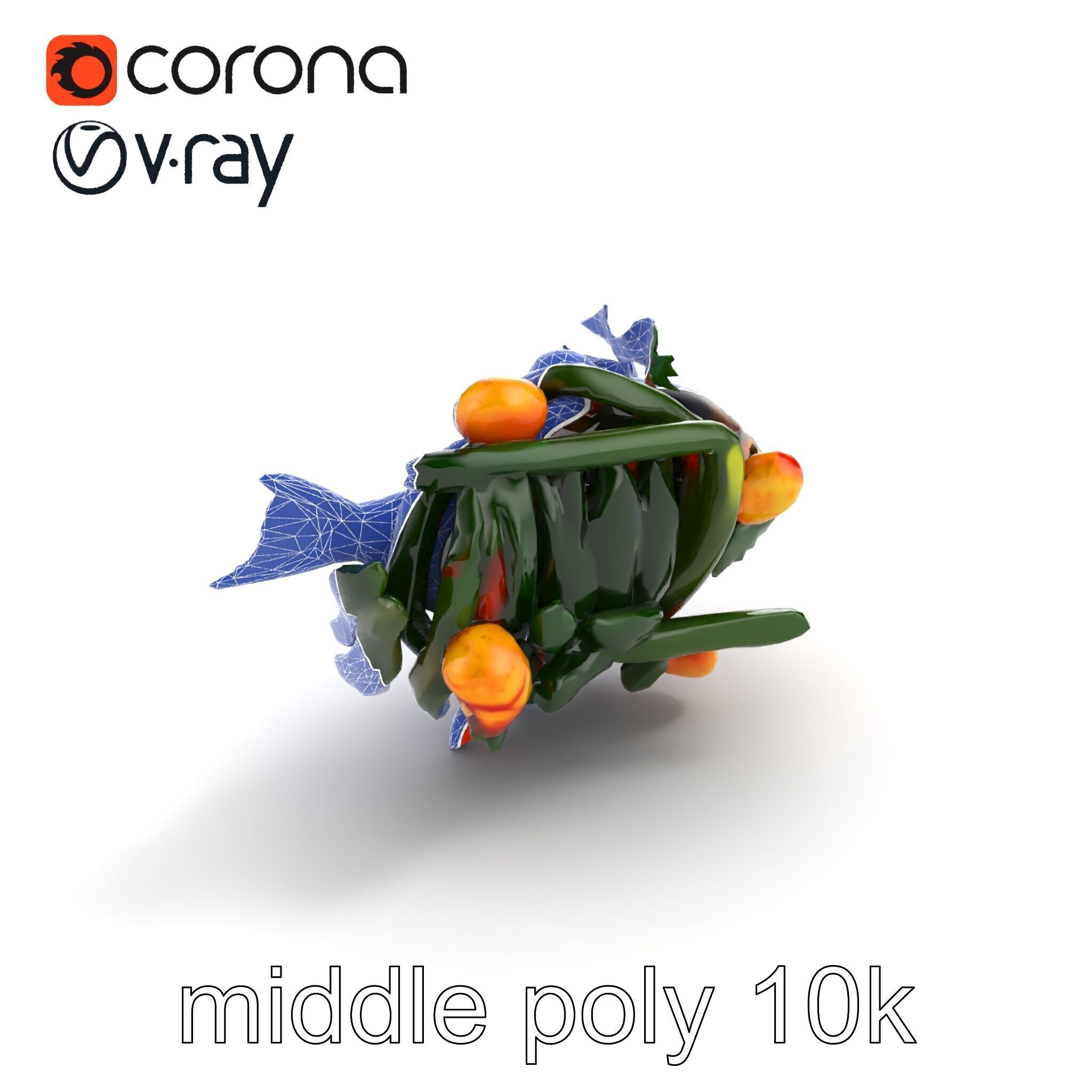 Roasted Barramundi with Vegetables Model Pack Low-poly 3D model_13