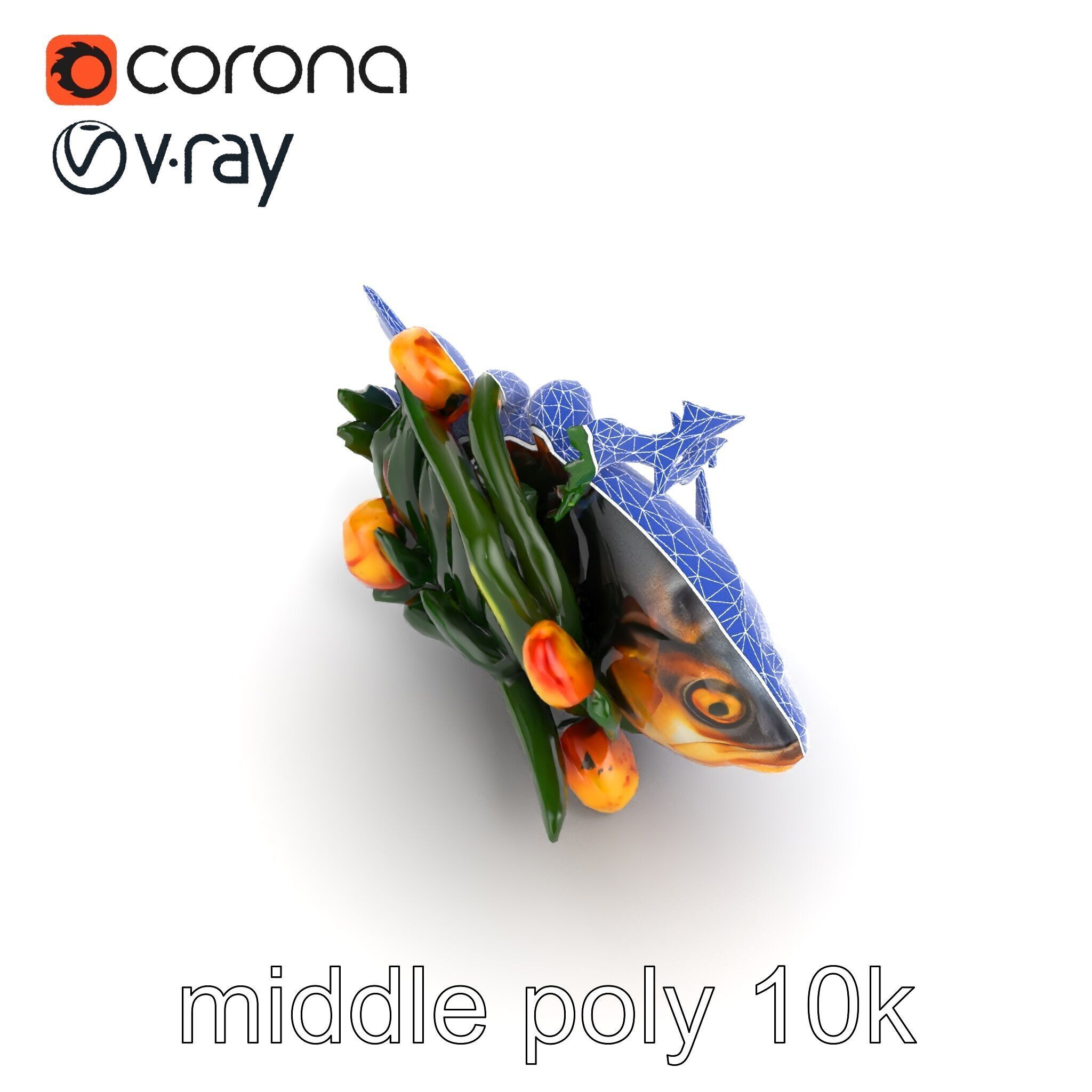 Roasted Barramundi with Vegetables Model Pack Low-poly 3D model_15