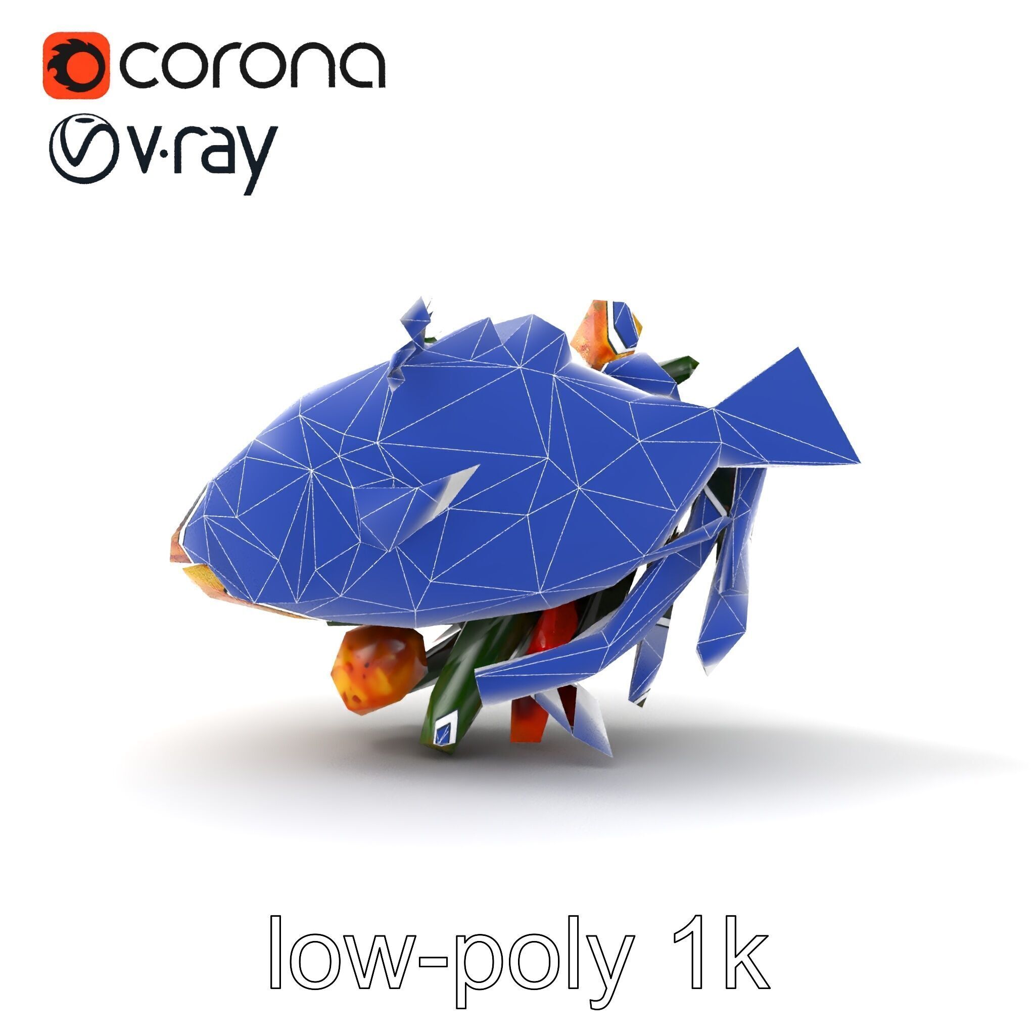 Roasted Barramundi with Vegetables Model Pack Low-poly 3D model_19