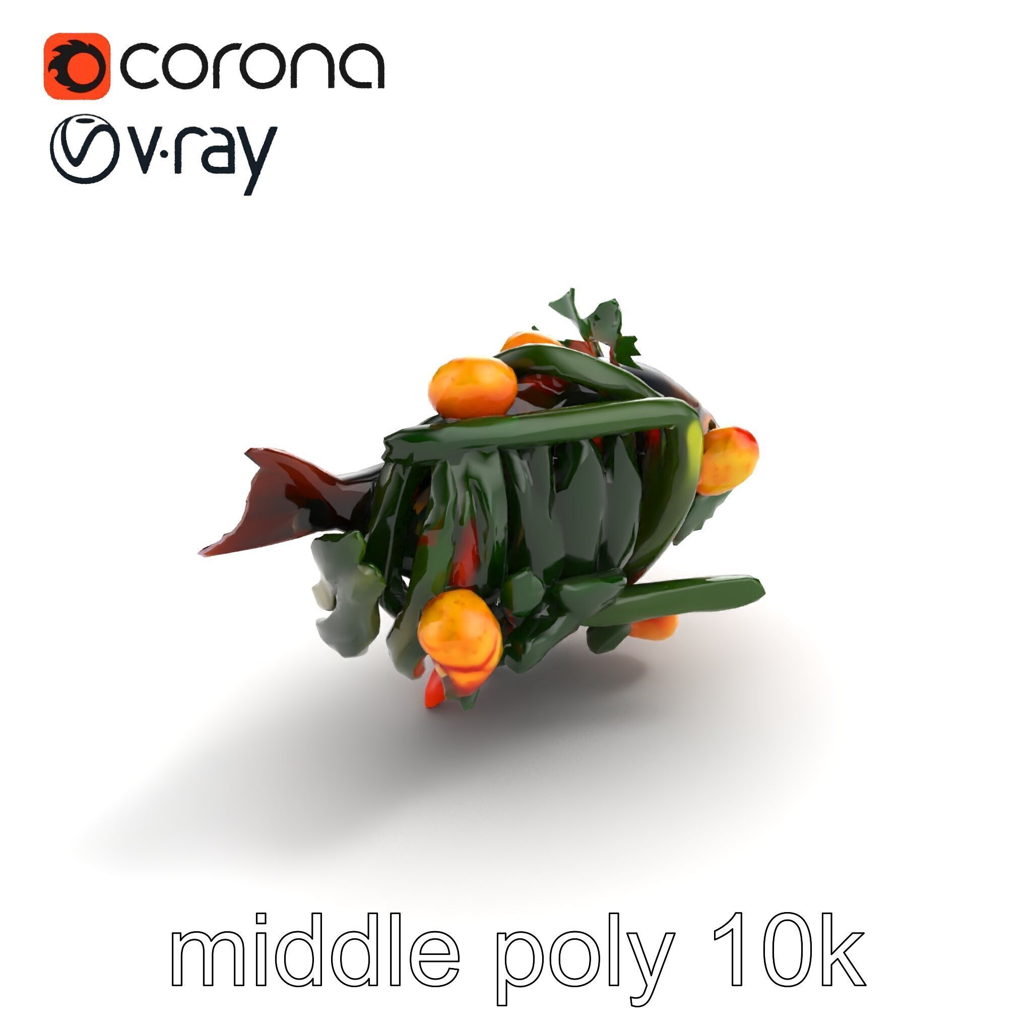Roasted Barramundi with Vegetables Model Pack Low-poly 3D model_8