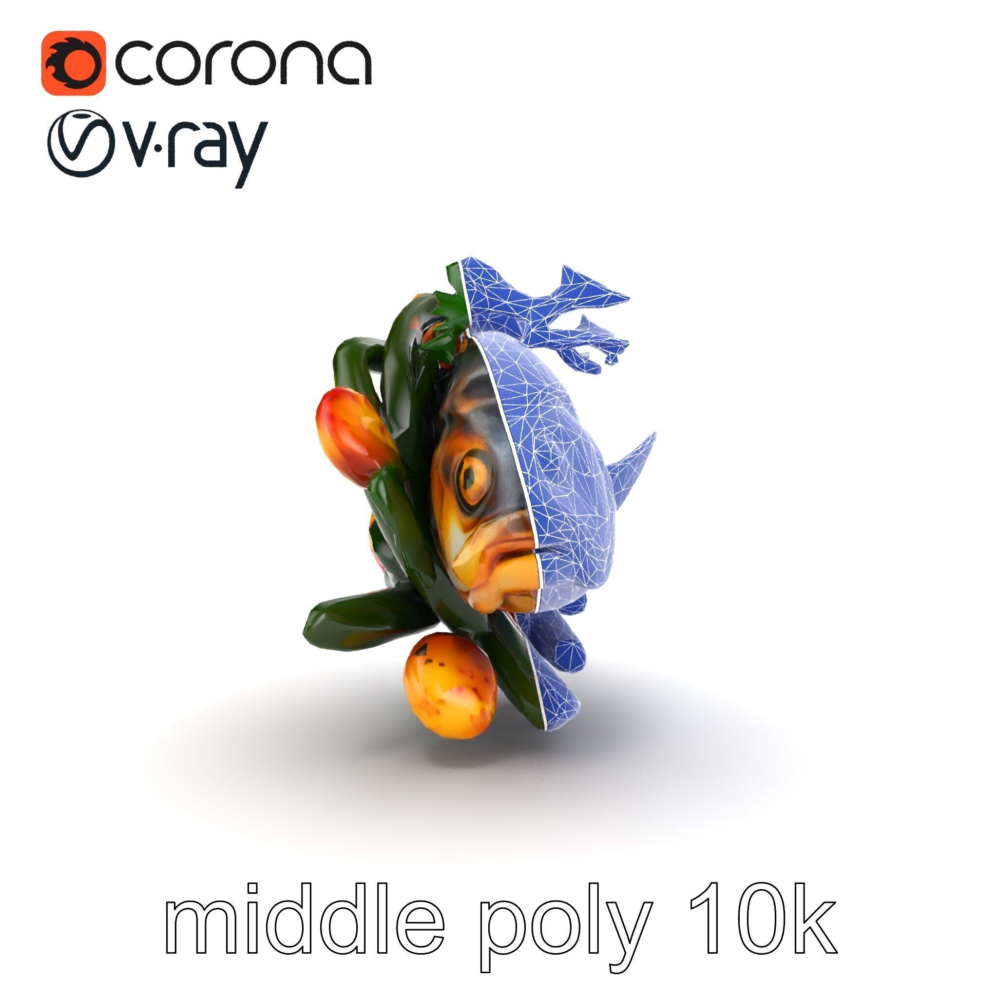 Roasted Barramundi with Vegetables Model Pack Low-poly 3D model_20