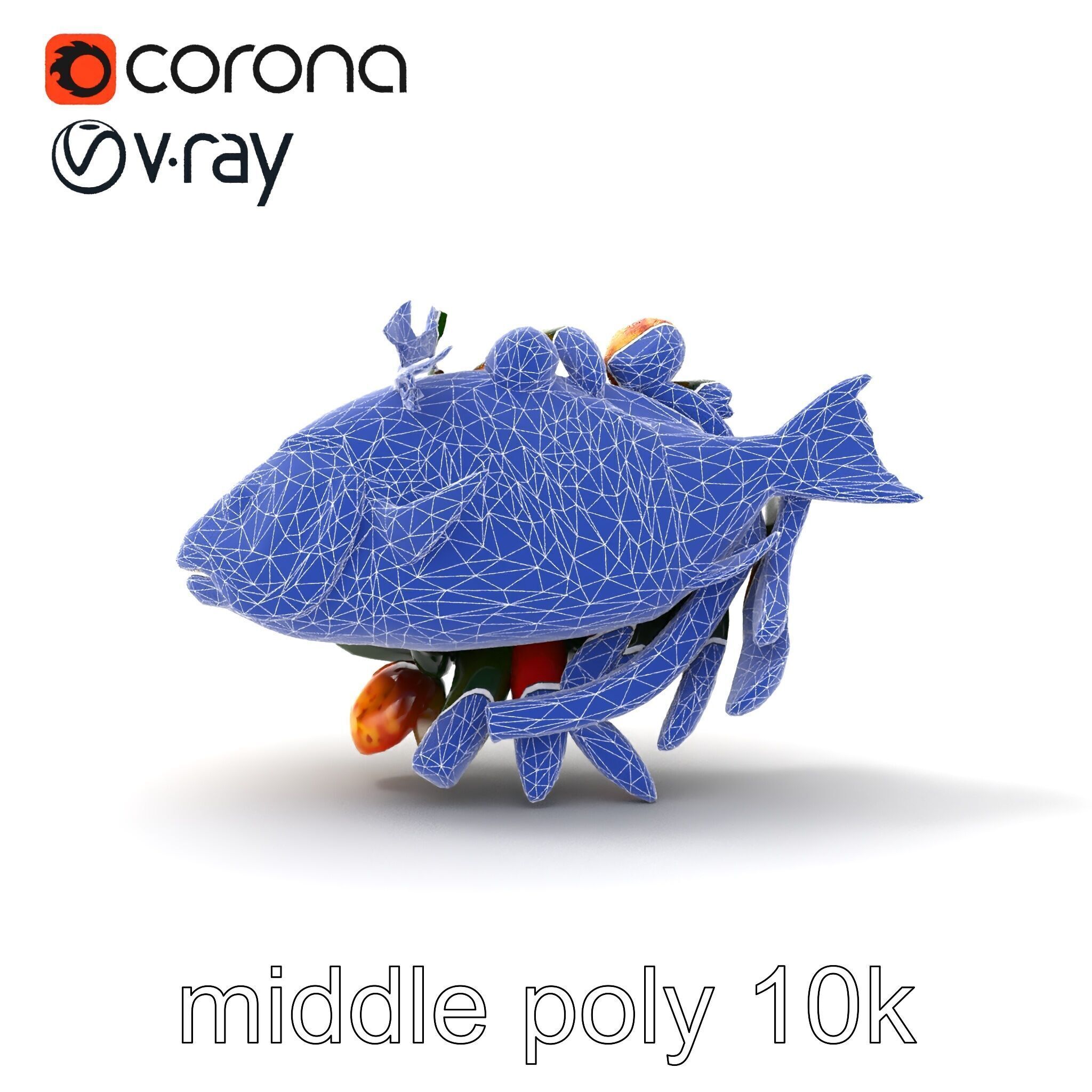 Roasted Barramundi with Vegetables Model Pack Low-poly 3D model_26