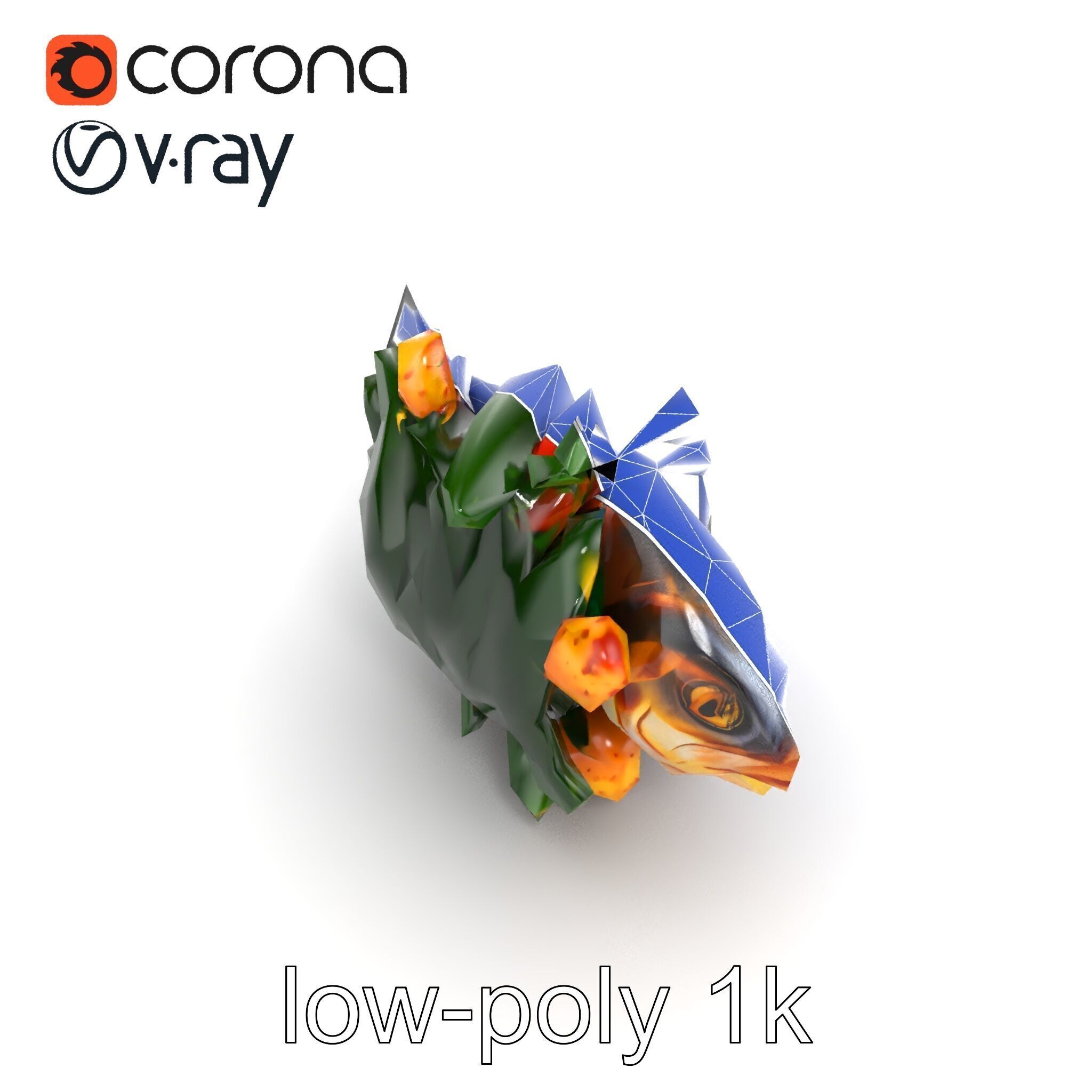 Roasted Barramundi with Vegetables Model Pack Low-poly 3D model_24