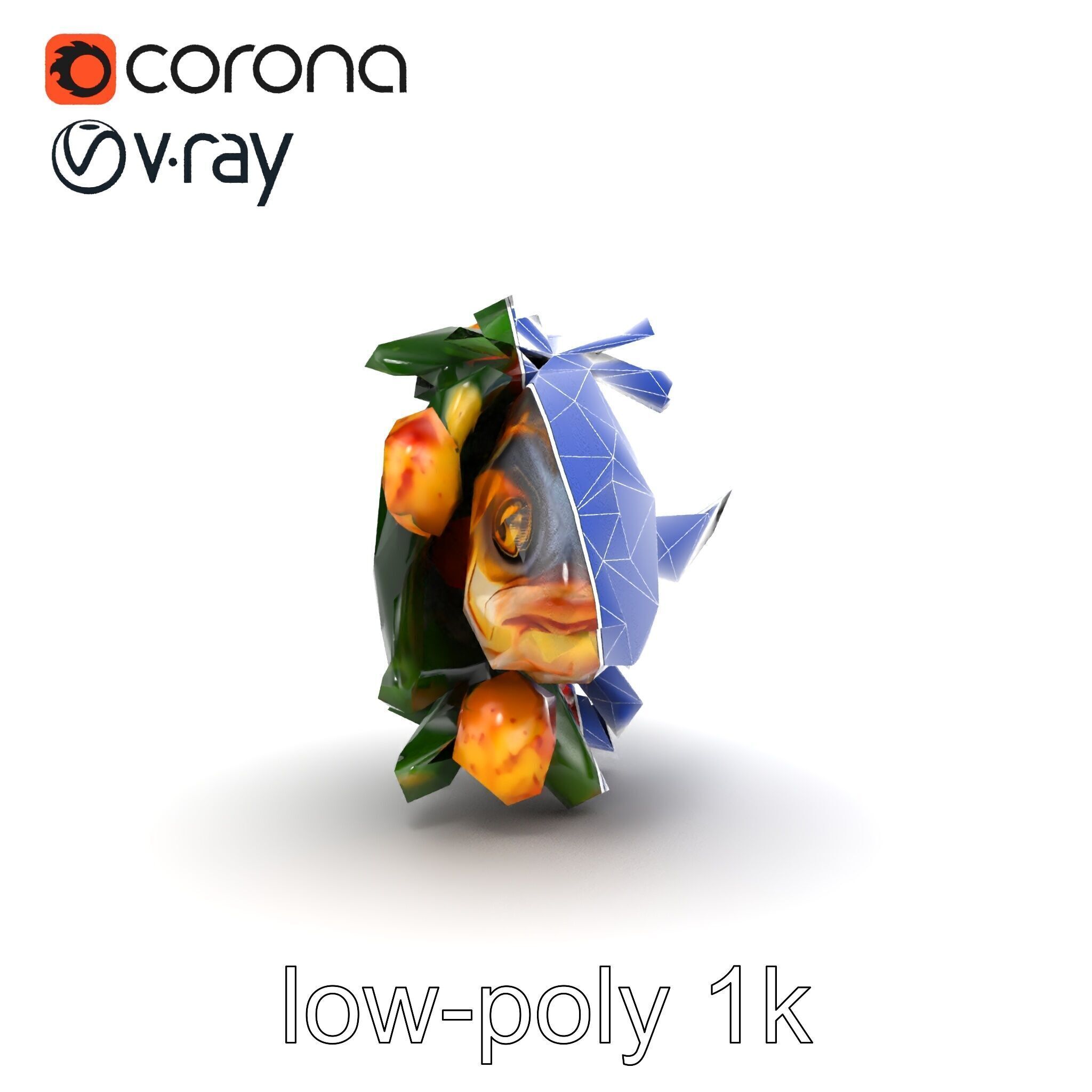 Roasted Barramundi with Vegetables Model Pack Low-poly 3D model_16