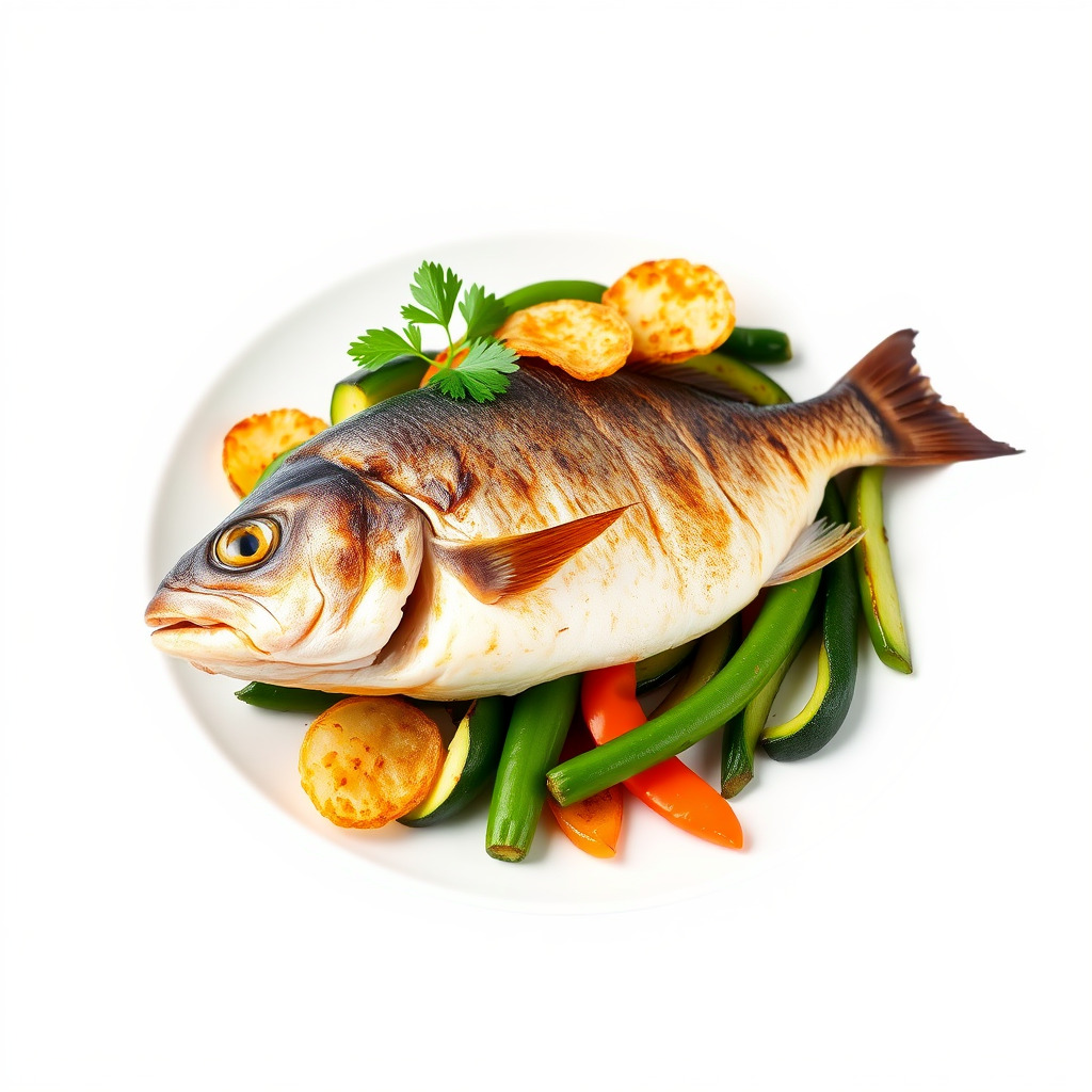 Roasted Barramundi with Vegetables Model Pack Low-poly 3D model_4