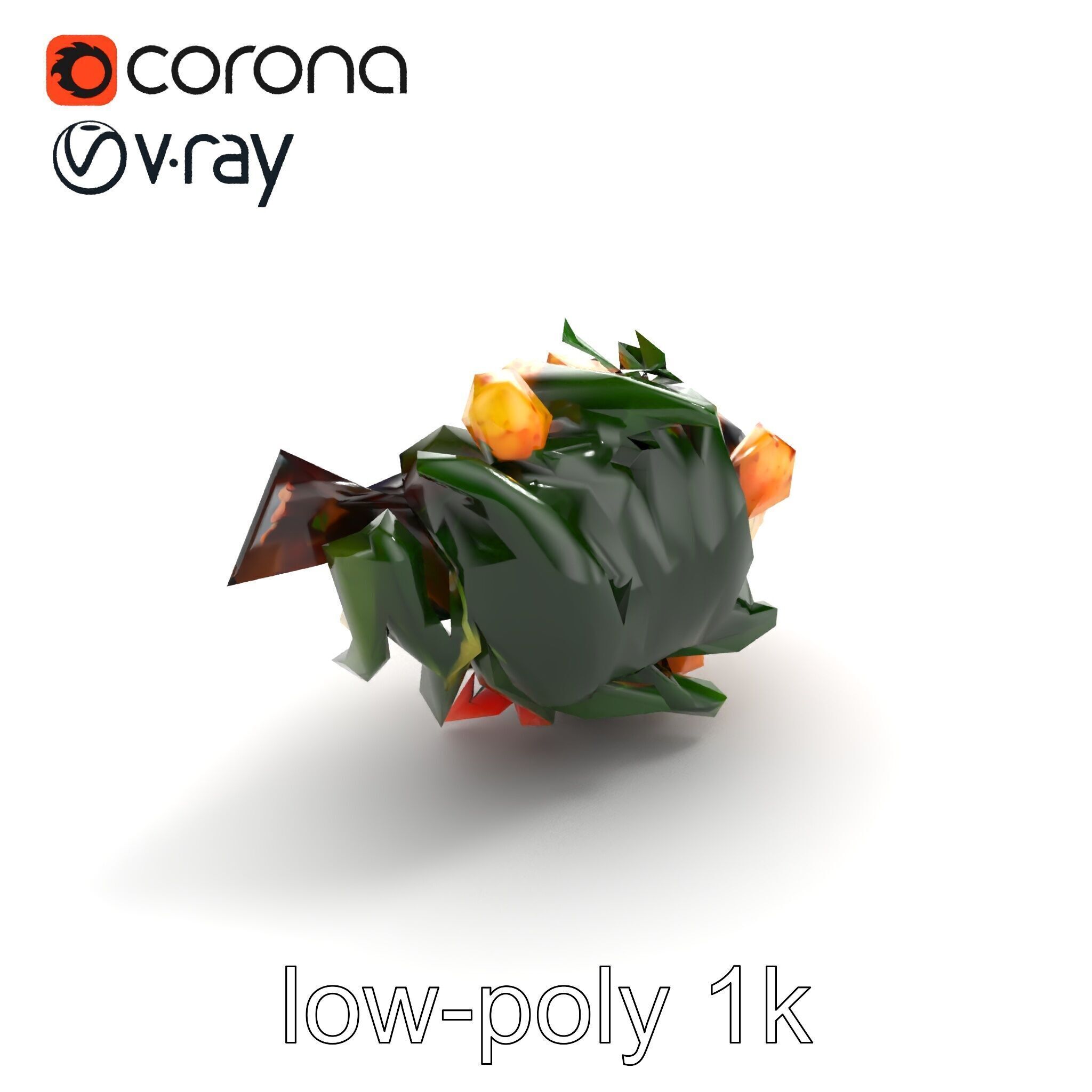 Roasted Barramundi with Vegetables Model Pack Low-poly 3D model_9