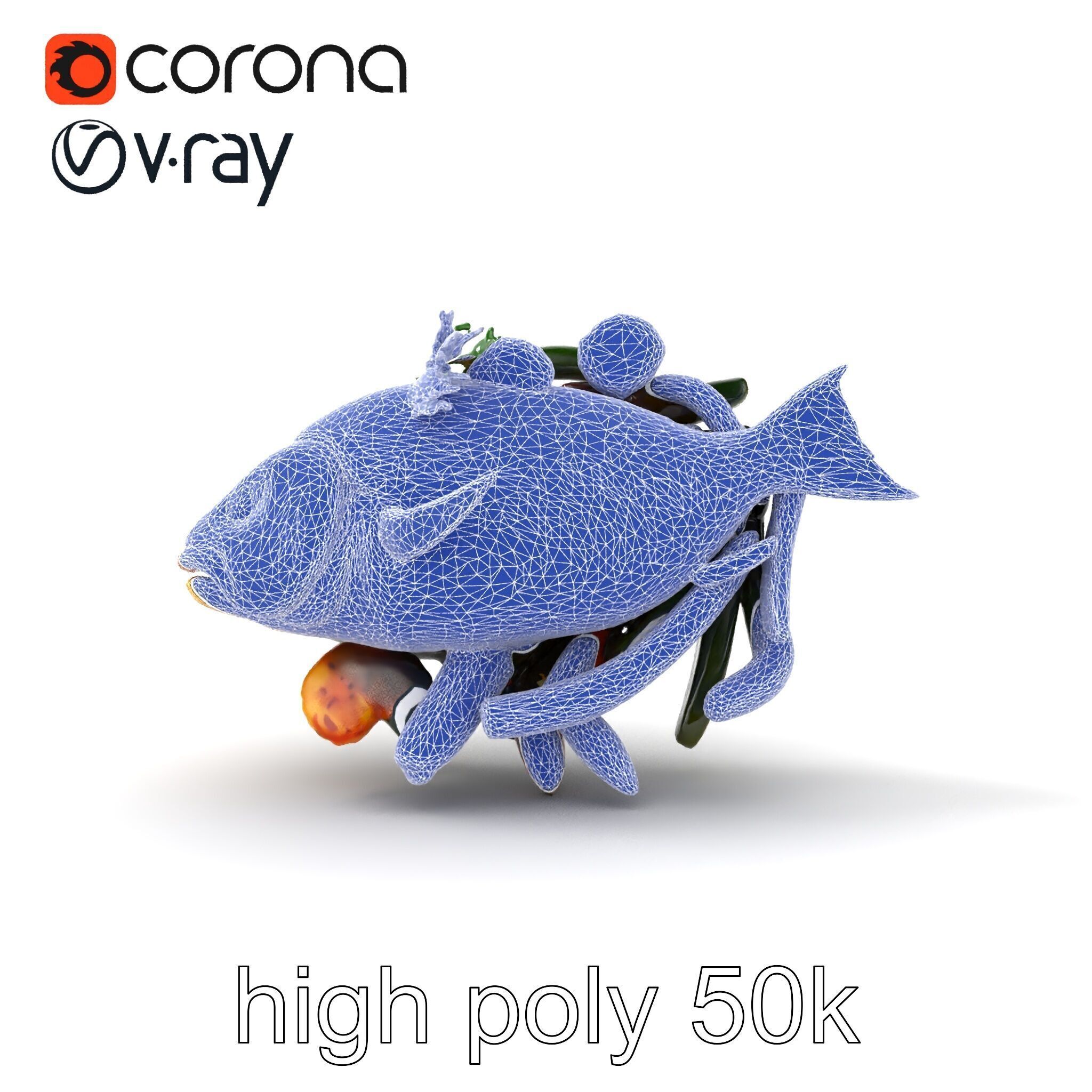 Roasted Barramundi with Vegetables Model Pack Low-poly 3D model_32