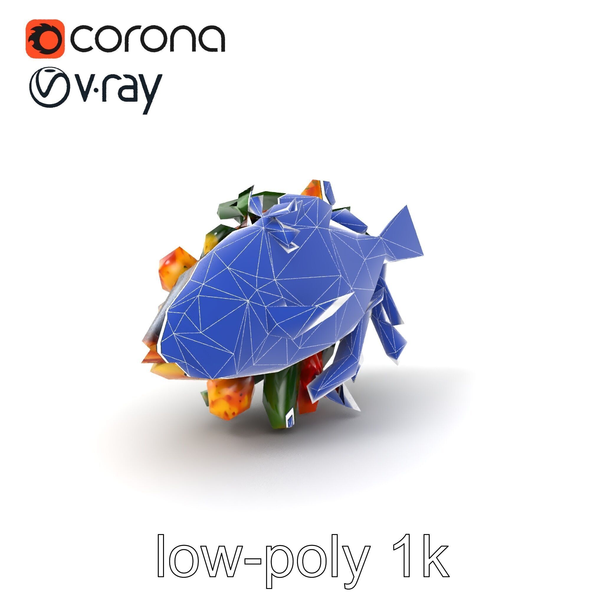 Roasted Barramundi with Vegetables Model Pack Low-poly 3D model_7