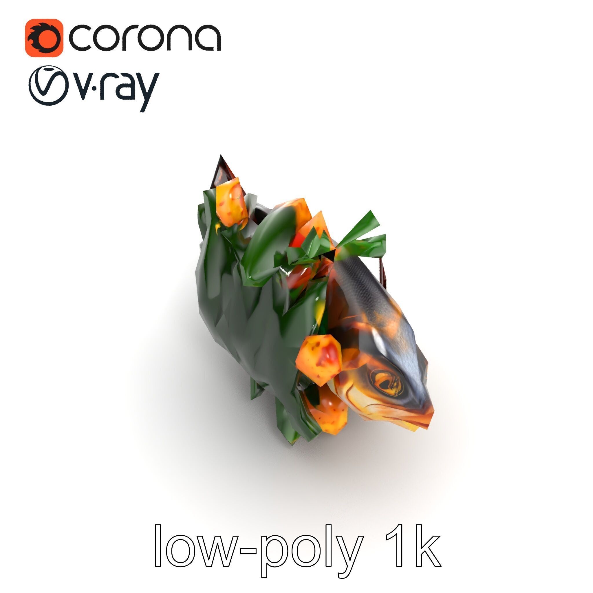 Roasted Barramundi with Vegetables Model Pack Low-poly 3D model_31