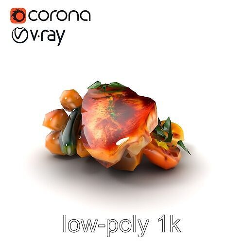 Golden-Crusted Tuna Steak and Vegetables Model Pack Low-poly 3D model 5