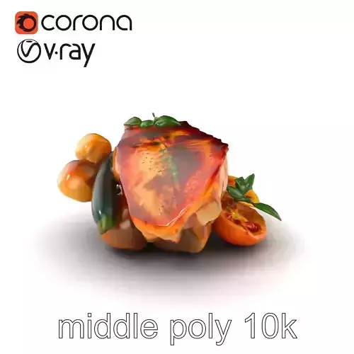 Golden-Crusted Tuna Steak and Vegetables Model Pack