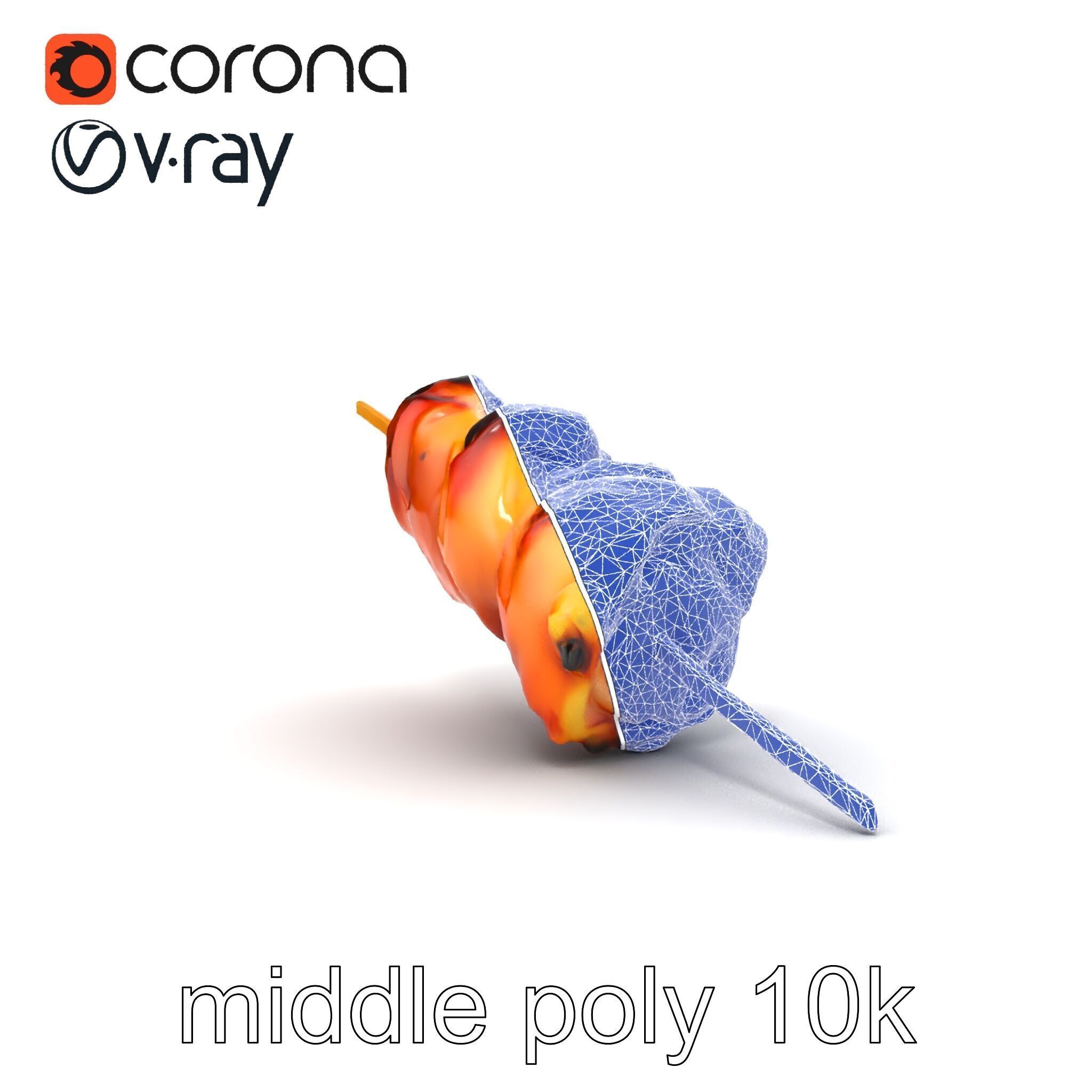 Realistic Pork Skewer model pack Low-poly 3D model_25