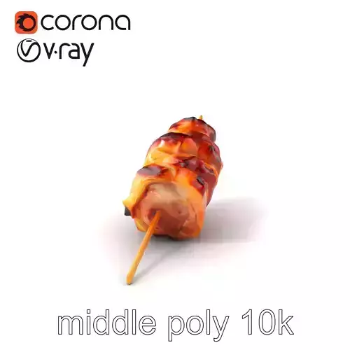 Realistic Pork Skewer model pack Low-poly 3D model