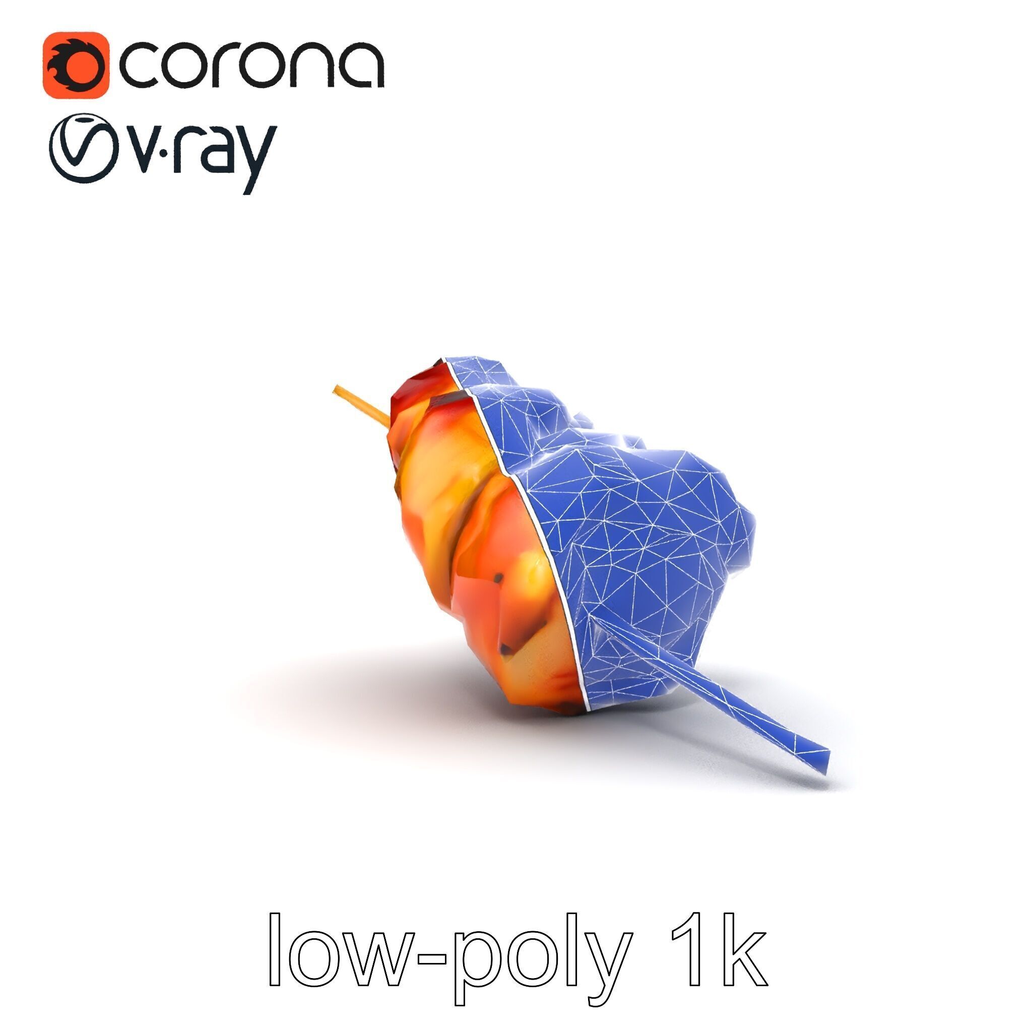 Realistic Pork Skewer model pack Low-poly 3D model_19