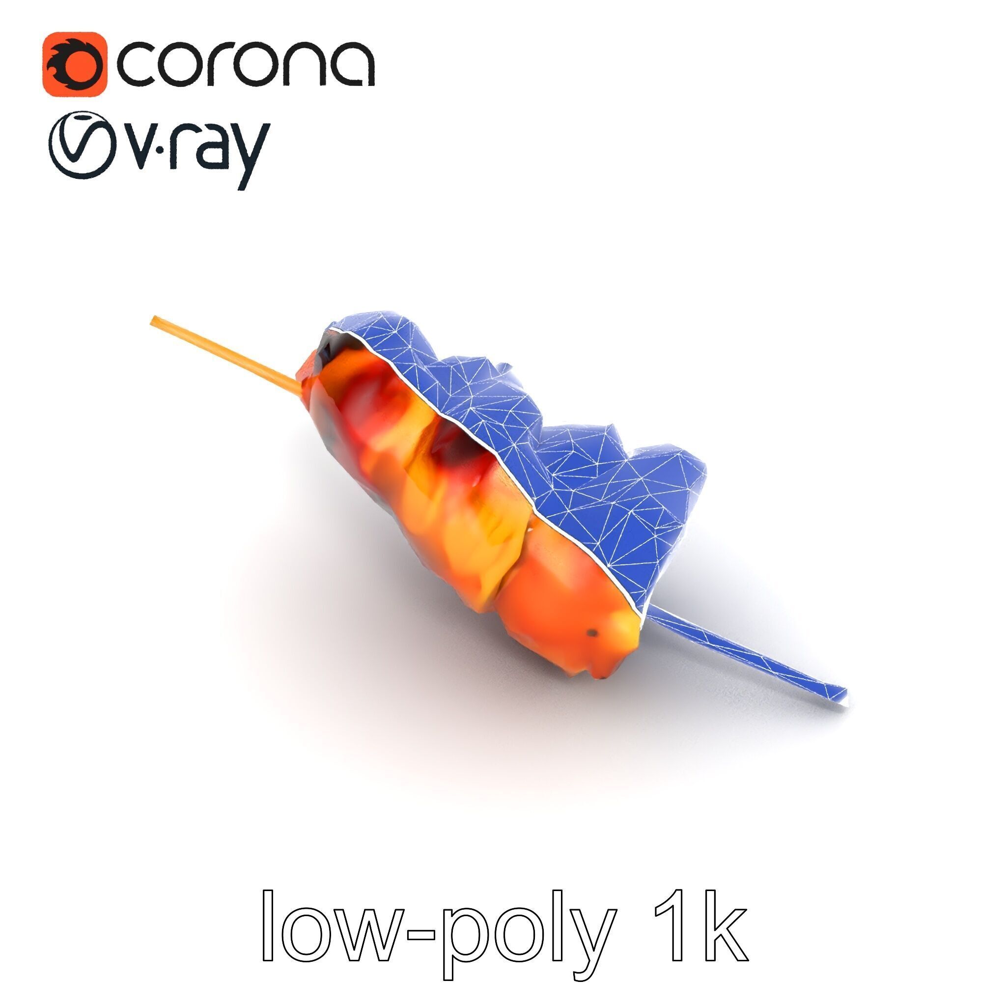 Realistic Pork Skewer model pack Low-poly 3D model_27