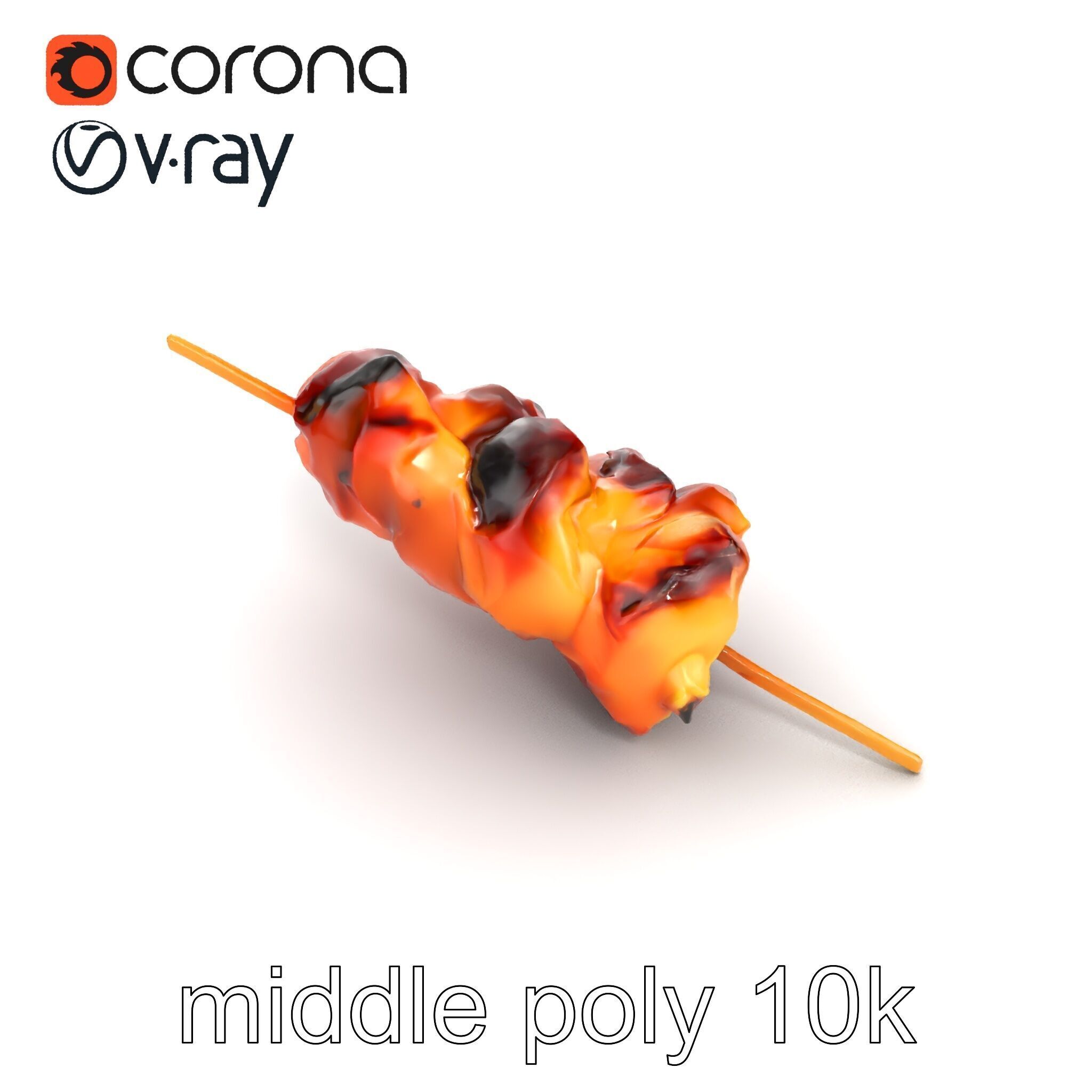 Realistic Pork Skewer model pack Low-poly 3D model_16