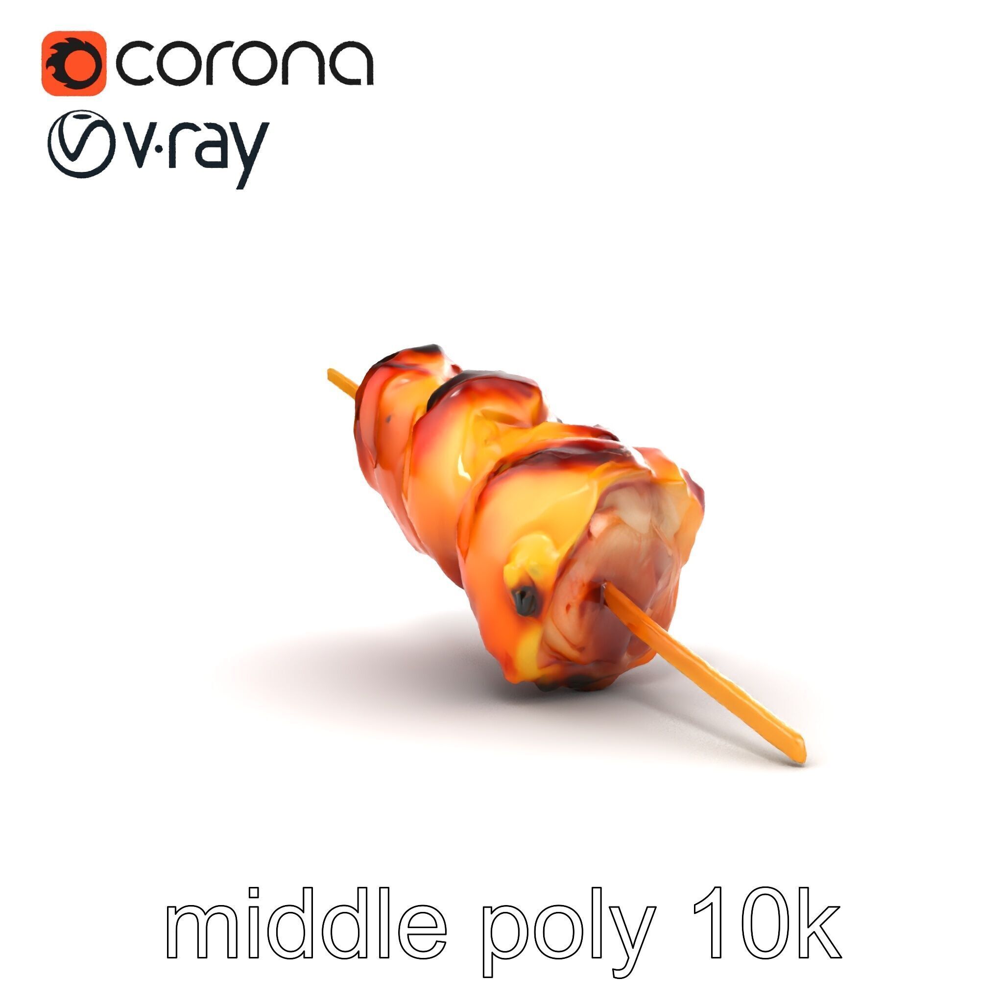 Realistic Pork Skewer model pack Low-poly 3D model_18