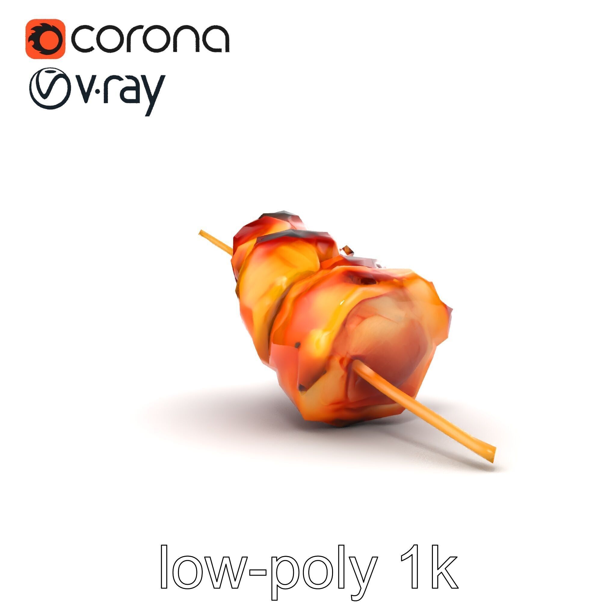 Realistic Pork Skewer model pack Low-poly 3D model_20