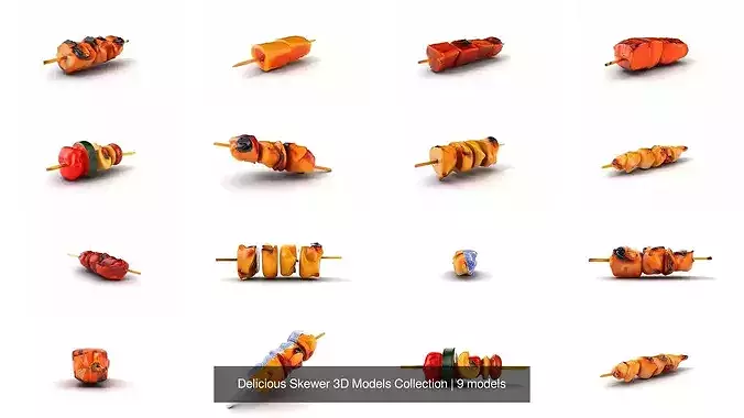Delicious Skewer 3D Models Collection 3D Model Pack 3