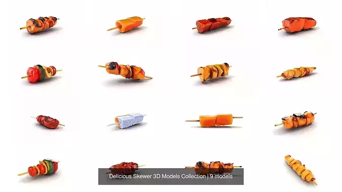Delicious Skewer 3D Models Collection 3D Model Pack 2
