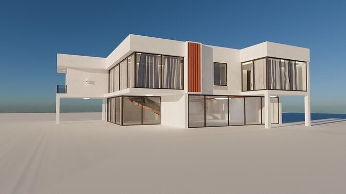 luxury ground plus one Villa 3D model