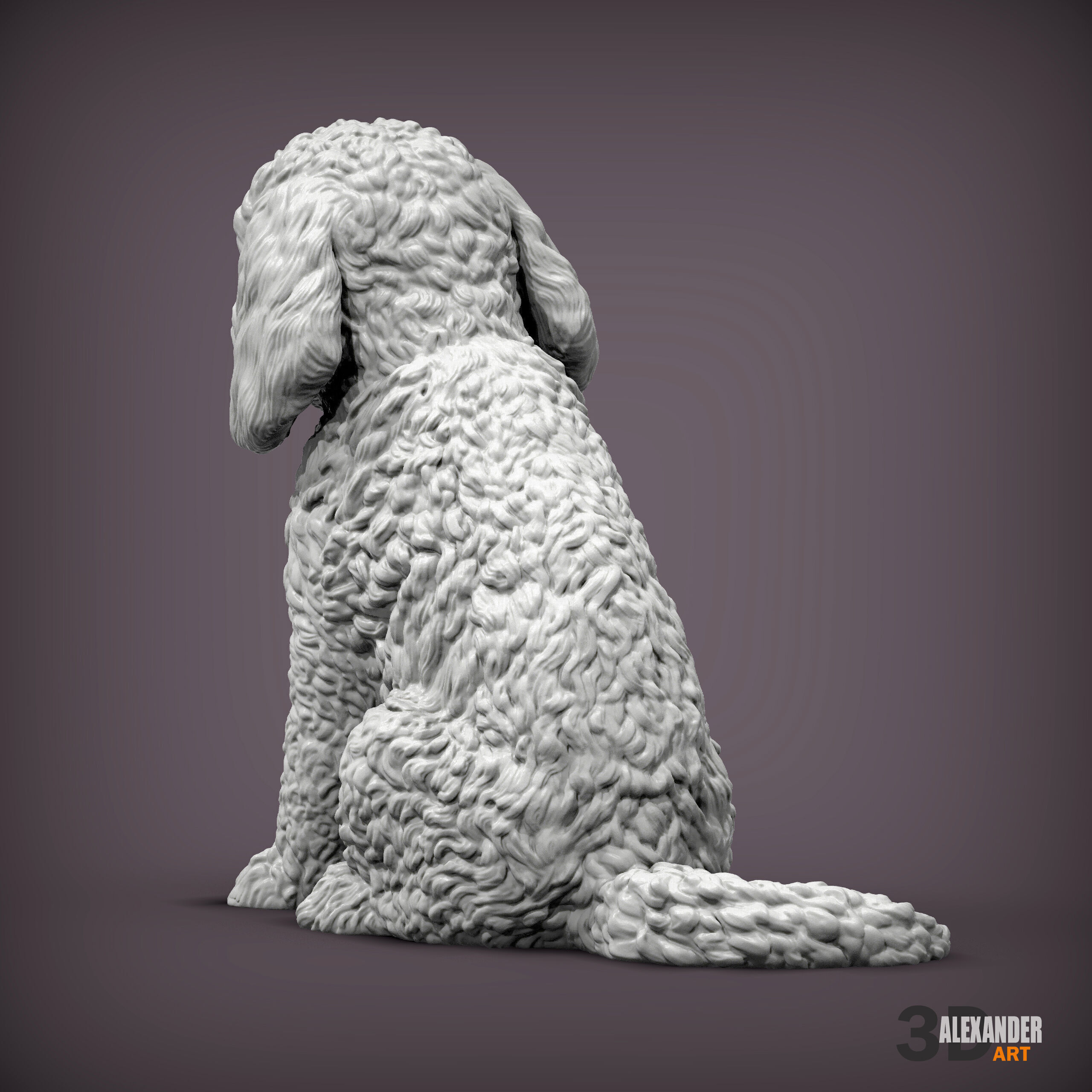 CockerPoo sitting 3D print model_5