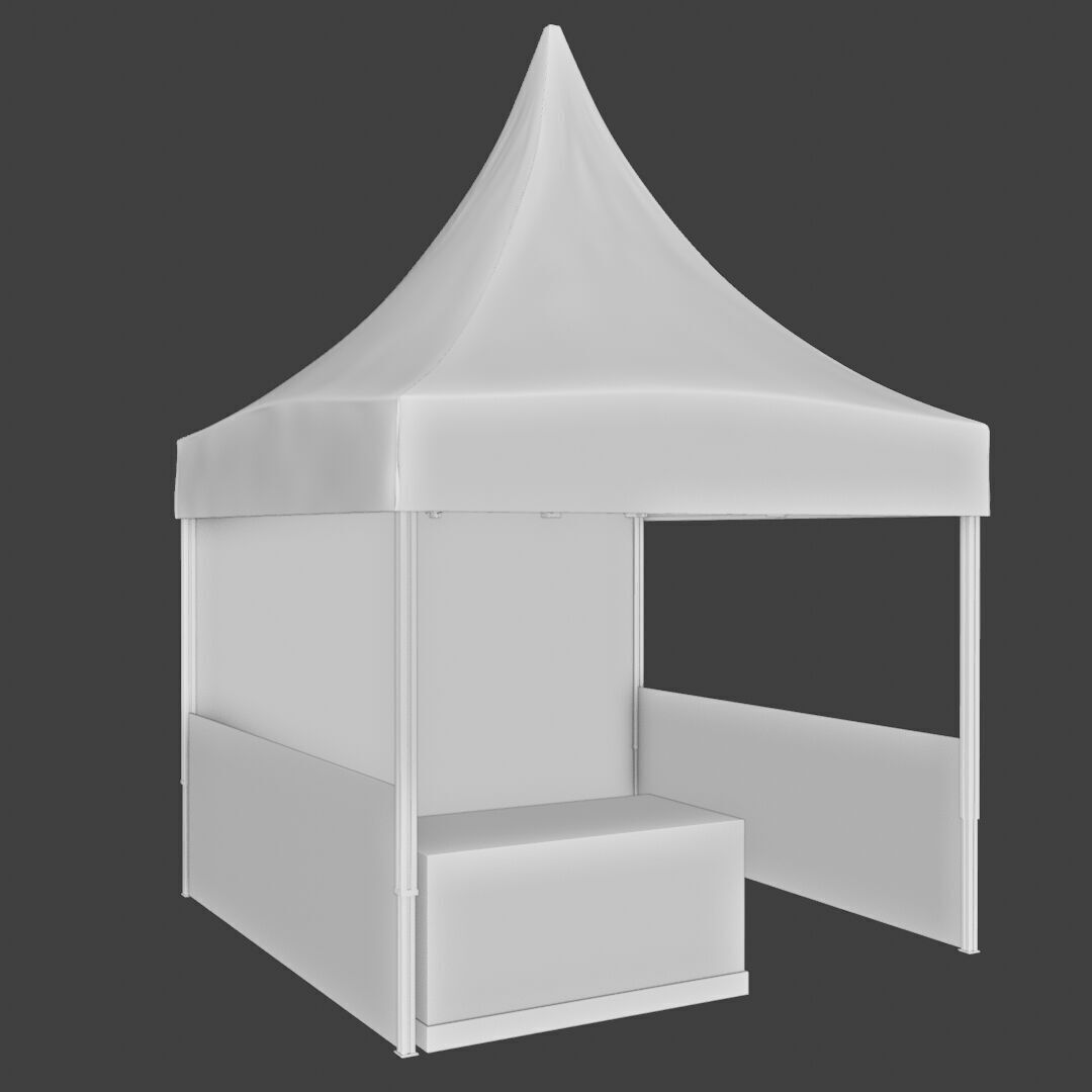tent Event 1 Low-poly 3D model_1