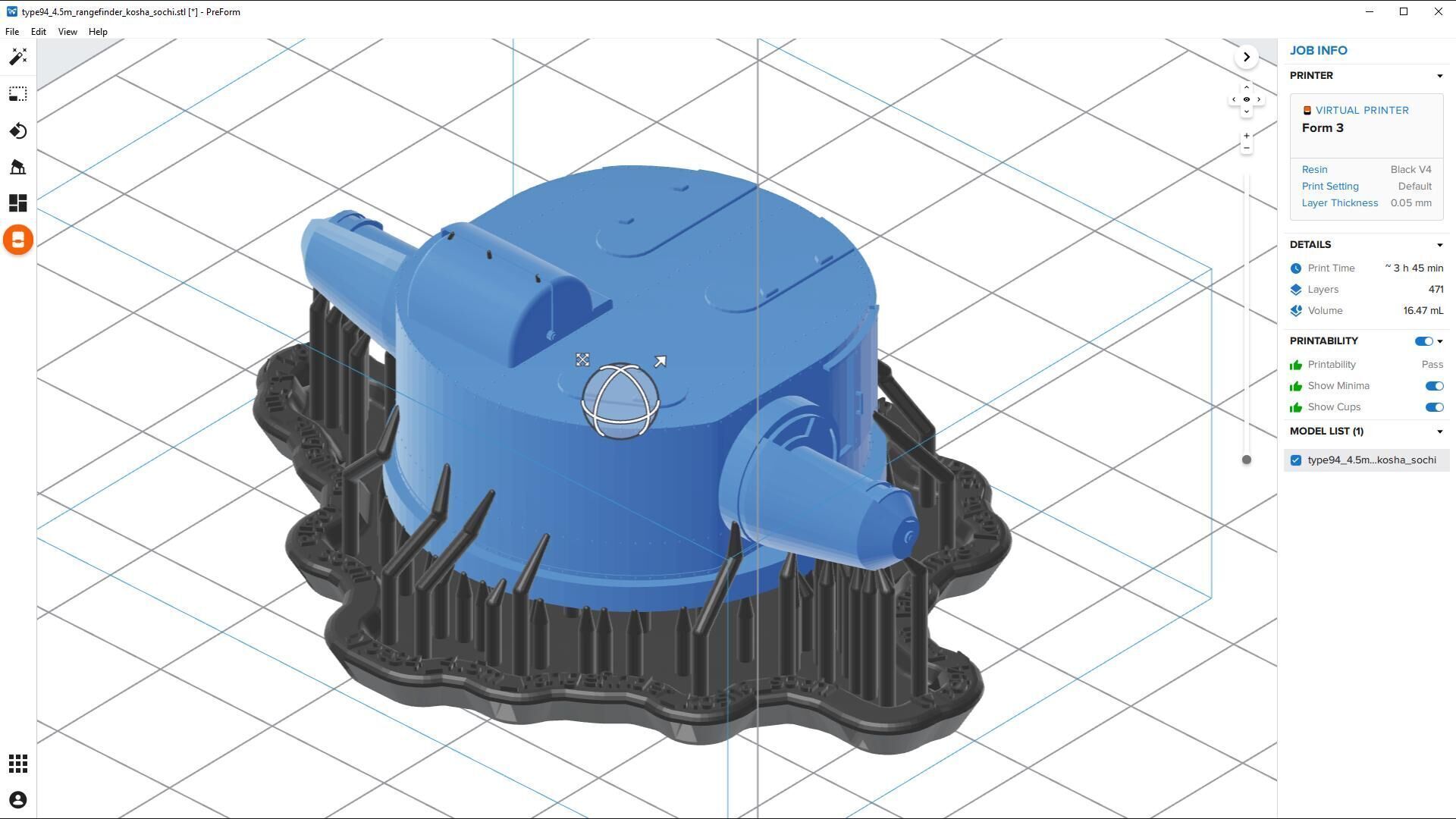 Kosha Sochi 450cm rangefinder - Commercial license - 1-100 scale 3D print model_5