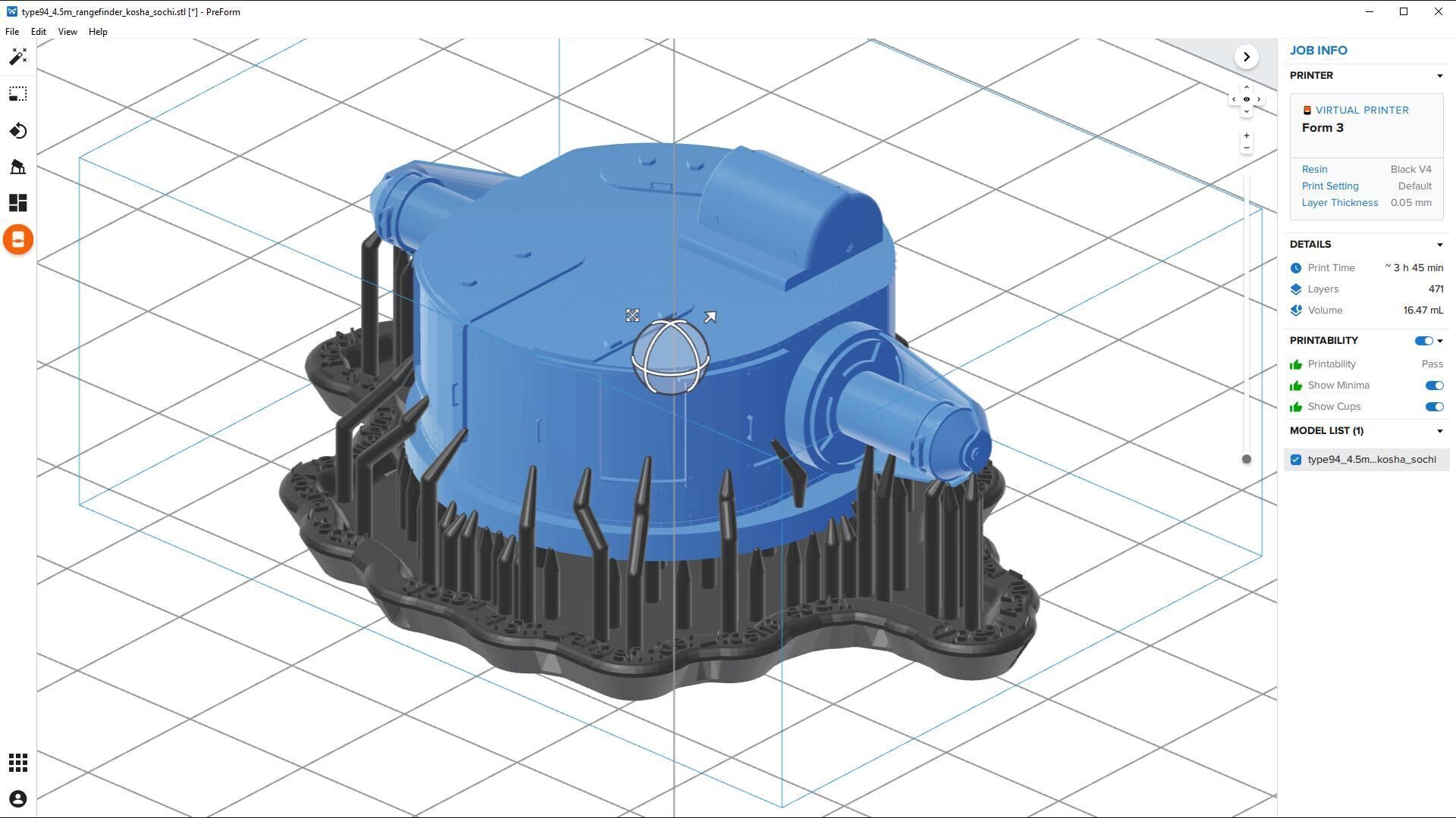 Kosha Sochi 450cm rangefinder - Commercial license - 1-100 scale 3D print model_4