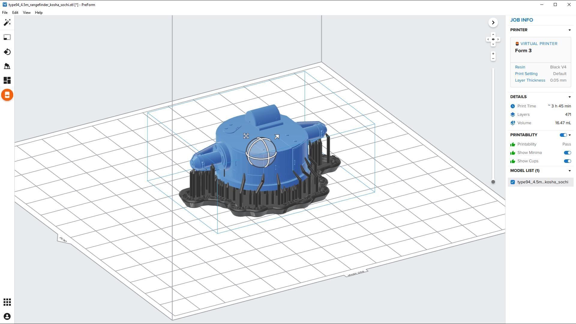 Kosha Sochi 450cm rangefinder - Commercial license - 1-100 scale 3D print model_3