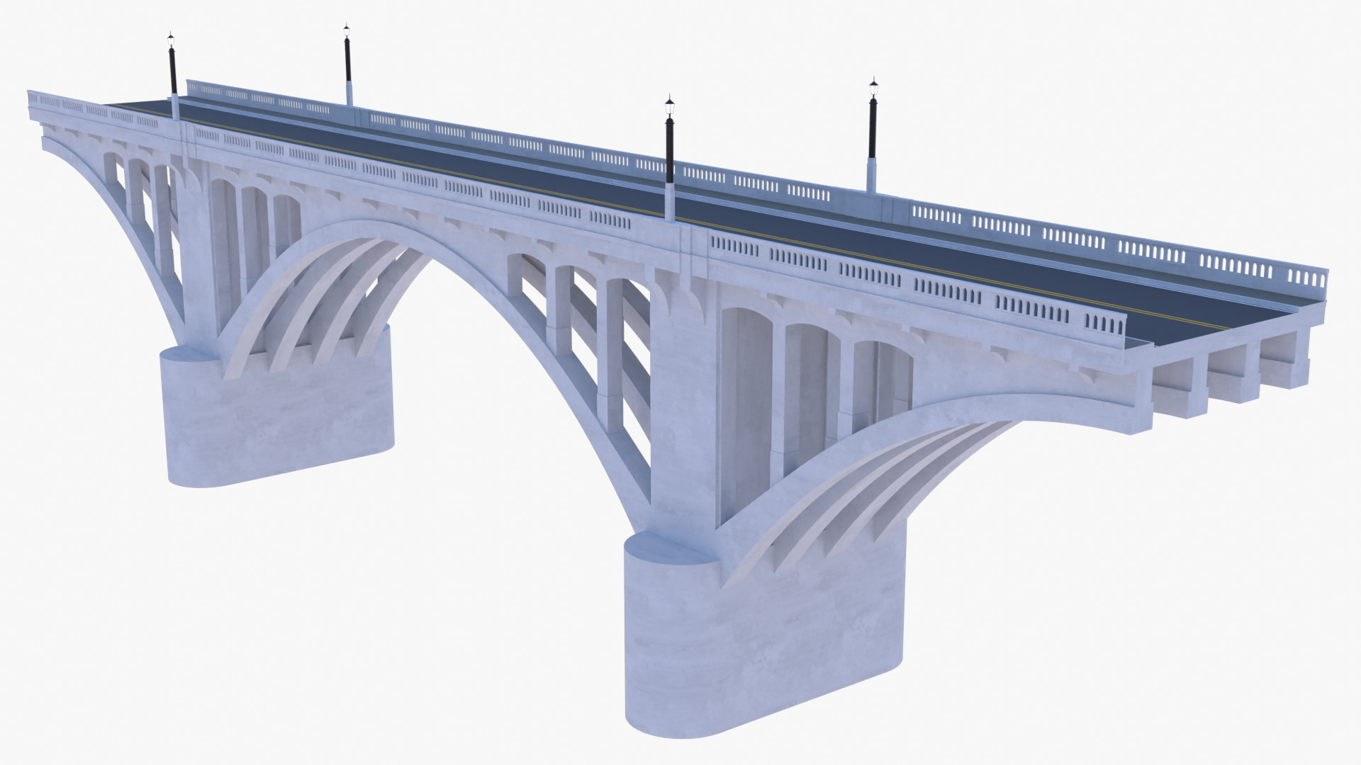 Road bridge PBR 3D model_2