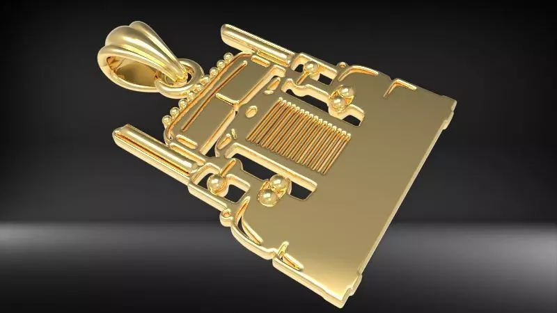 Semi Trailer Truck Pendant Necklace Jewerlry 3D print model