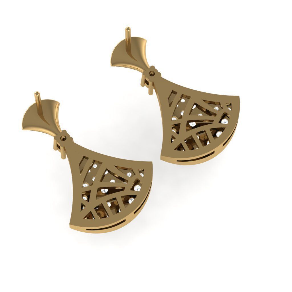 Fan Drop Earrings 3D print model_3