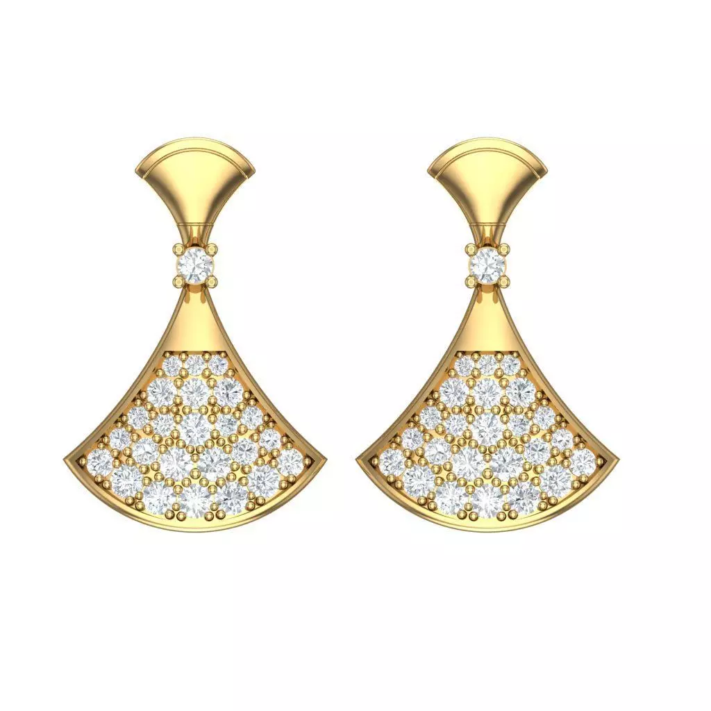 Fan Drop Earrings 3D print model_0