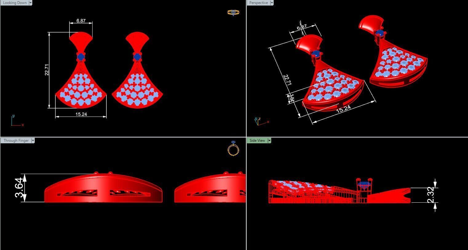 Fan Drop Earrings 3D print model_5