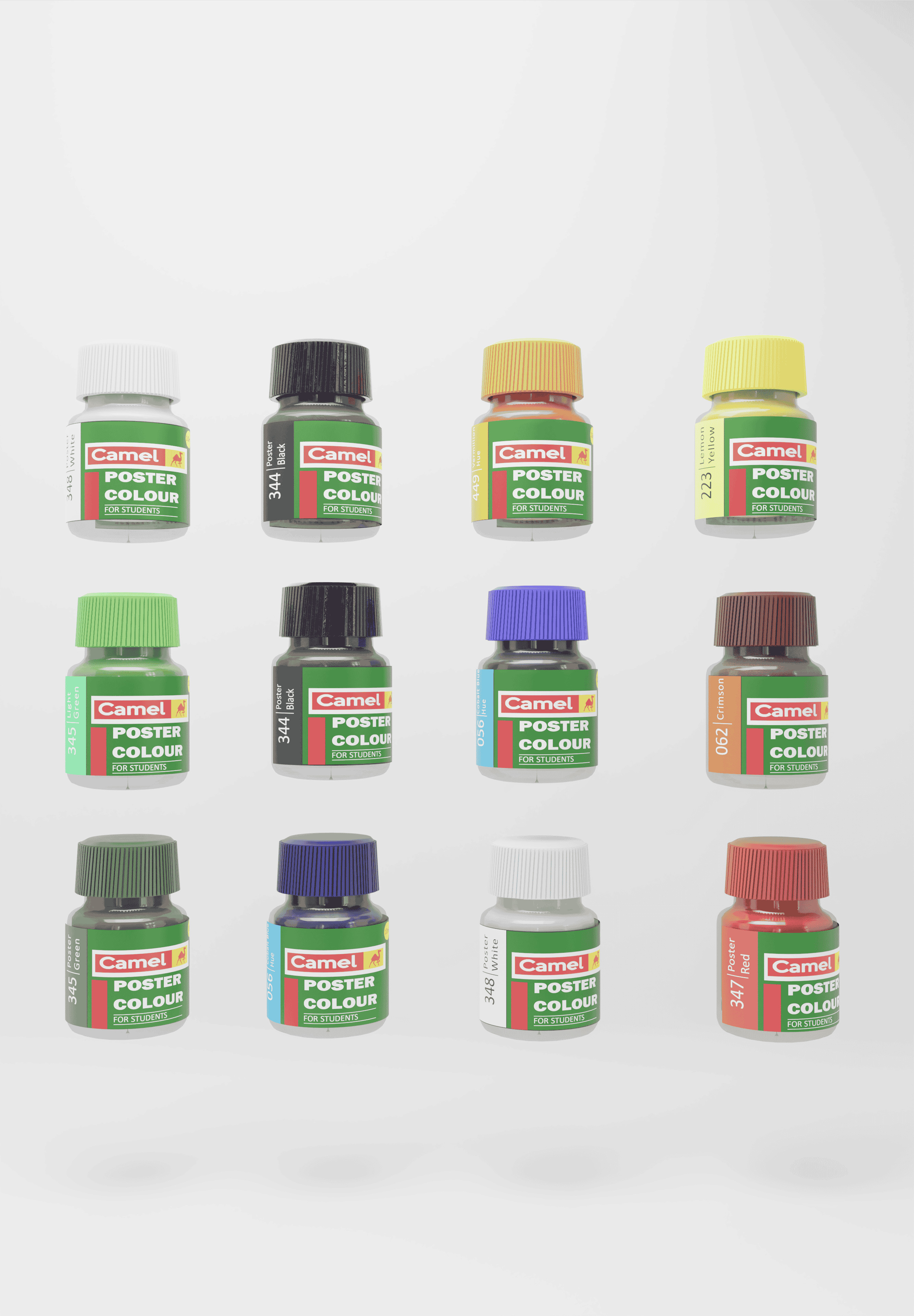 Camlin Kukoyu Poster Colours - A Vibrant 3D Showcase Low-poly 3D model_1