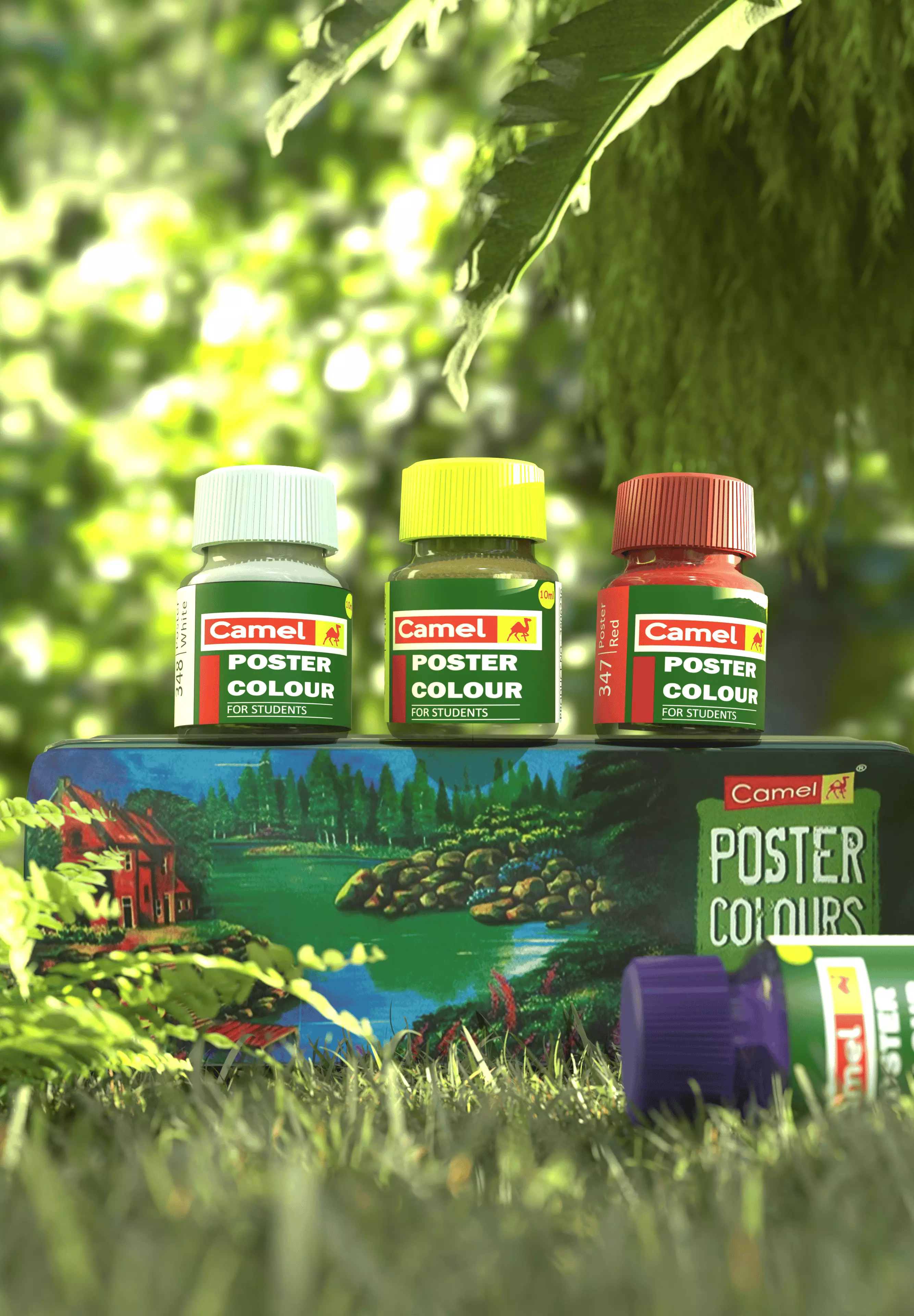 Camlin Kukoyu Poster Colours - A Vibrant 3D Showcase Low-poly 3D model_0