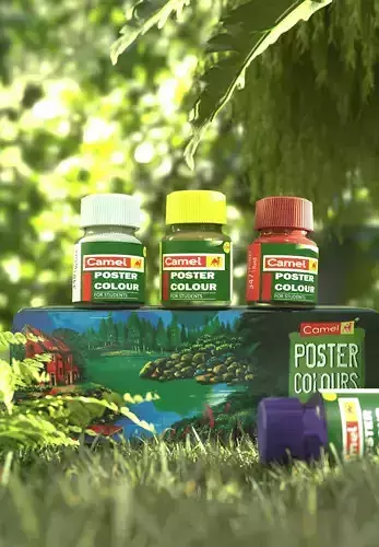 Camlin Kukoyu Poster Colours - A Vibrant 3D Showcase