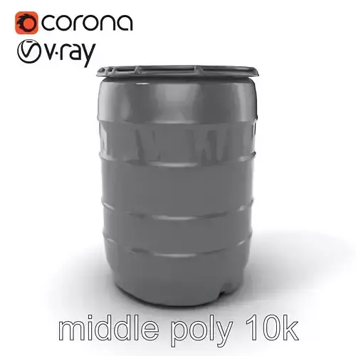 Plastic Drum Carbon Black Modular Base Model Pack Low-poly 3D model