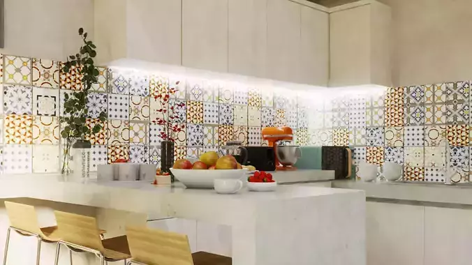 Rustic Village Kitchen Simple and Authentic Low-poly 3D model