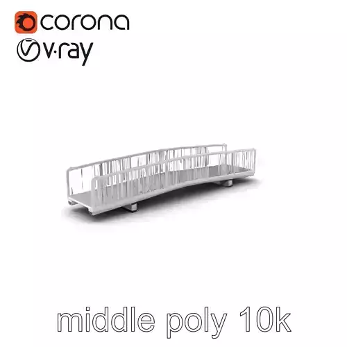 Curved Modular Walkway Bridge I model pack
