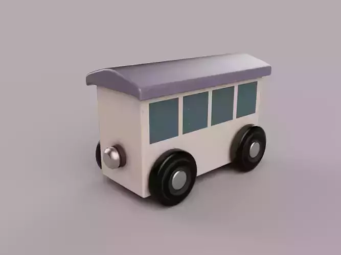 Wooden Toy Train - Passenger Car - Game Ready