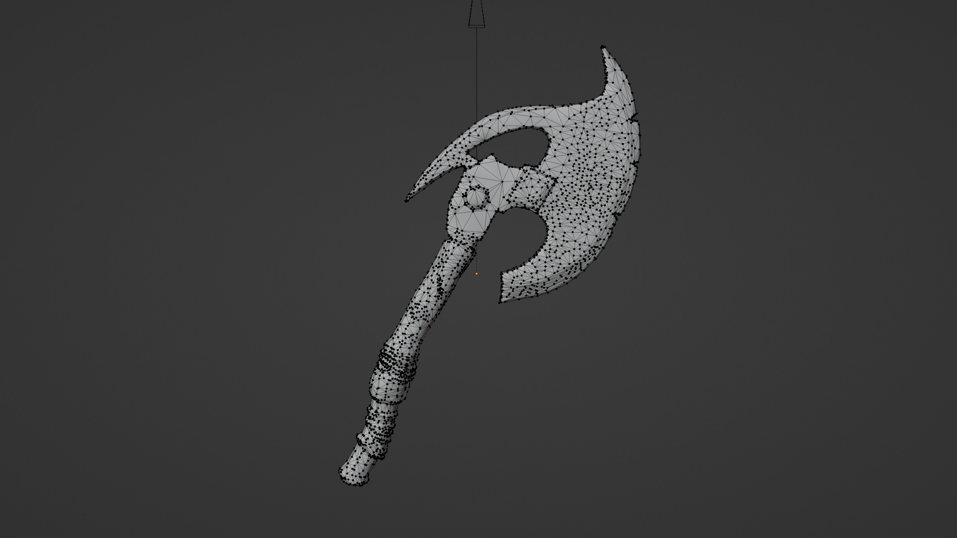 Fantasy axe Low-poly 3D model_5
