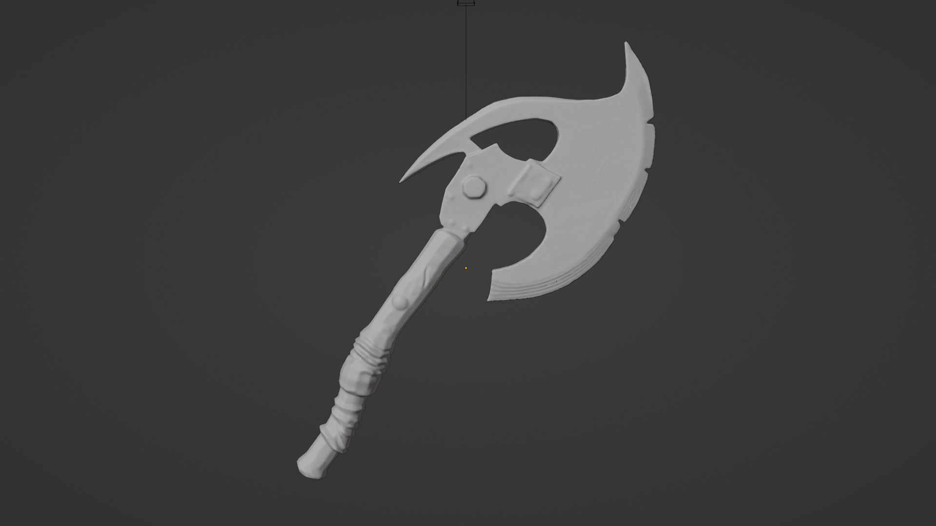 Fantasy axe Low-poly 3D model_4